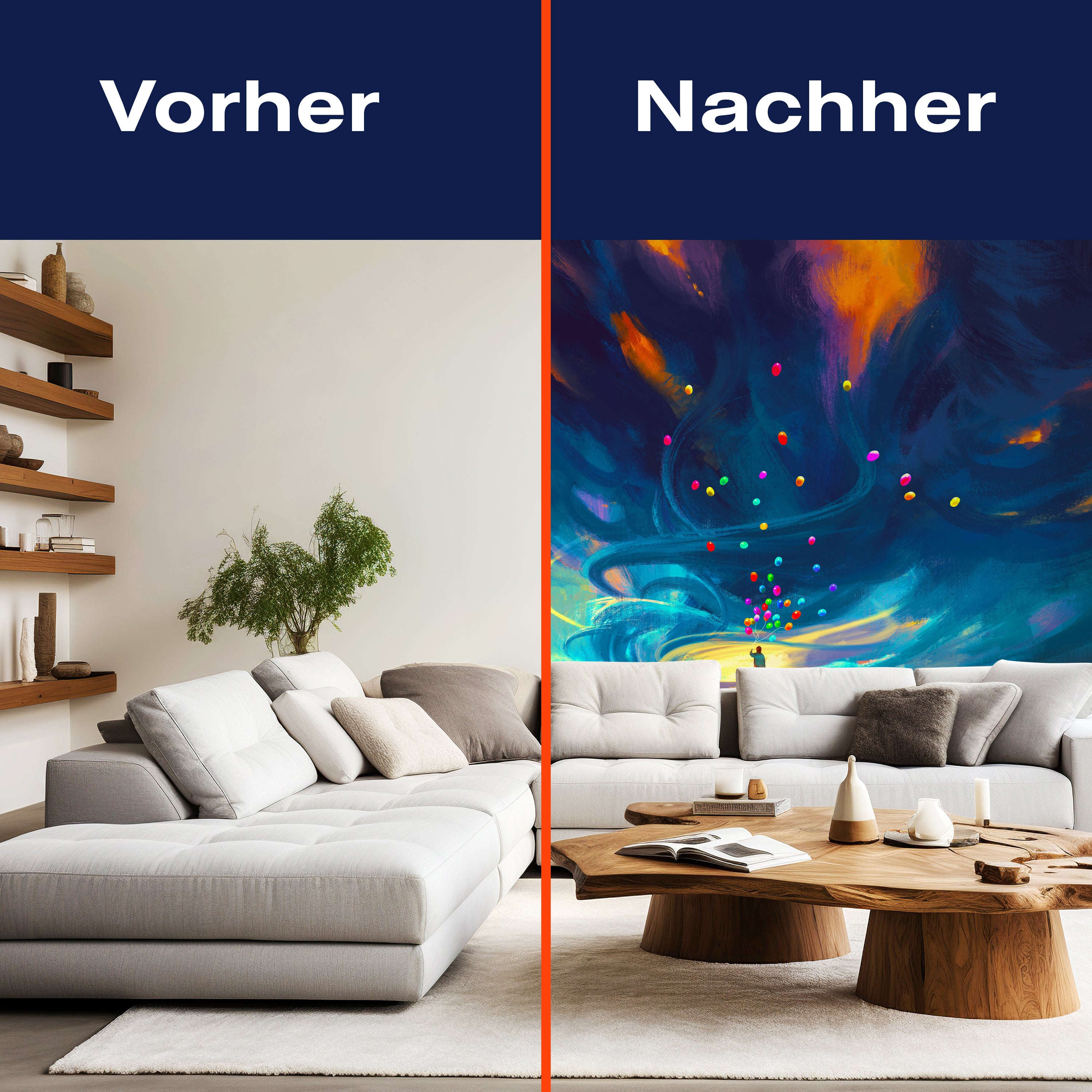 Fototapete Gemälde Mensch mit Luftballons M5991 - Bild 9 Fototapete Gemälde Mensch mit Luftballons M5991 - Bild 9