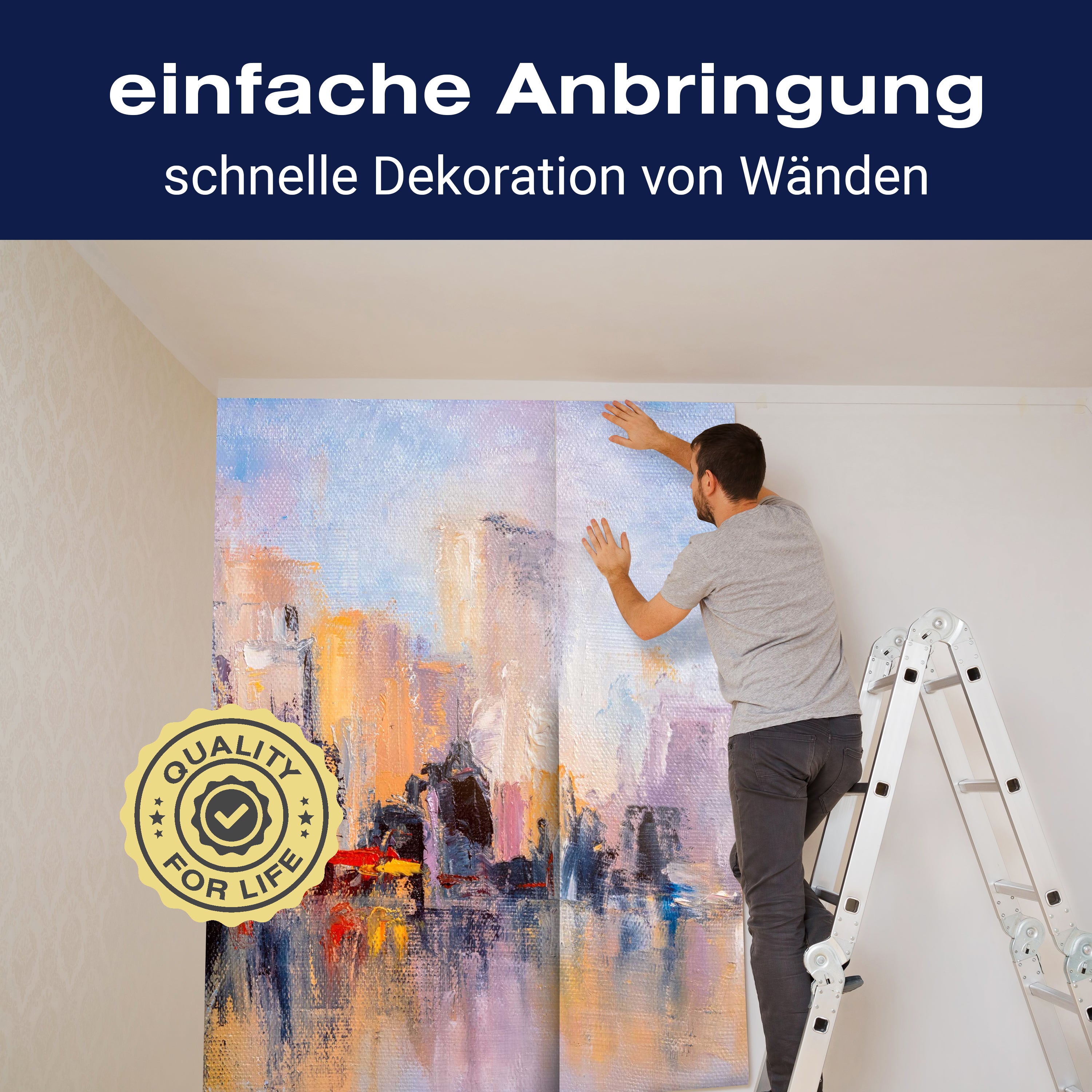 Fototapete Gemälde Stadt mit Wasser M5993 - Bild 3 Fototapete Gemälde Stadt mit Wasser M5993 - Bild 3