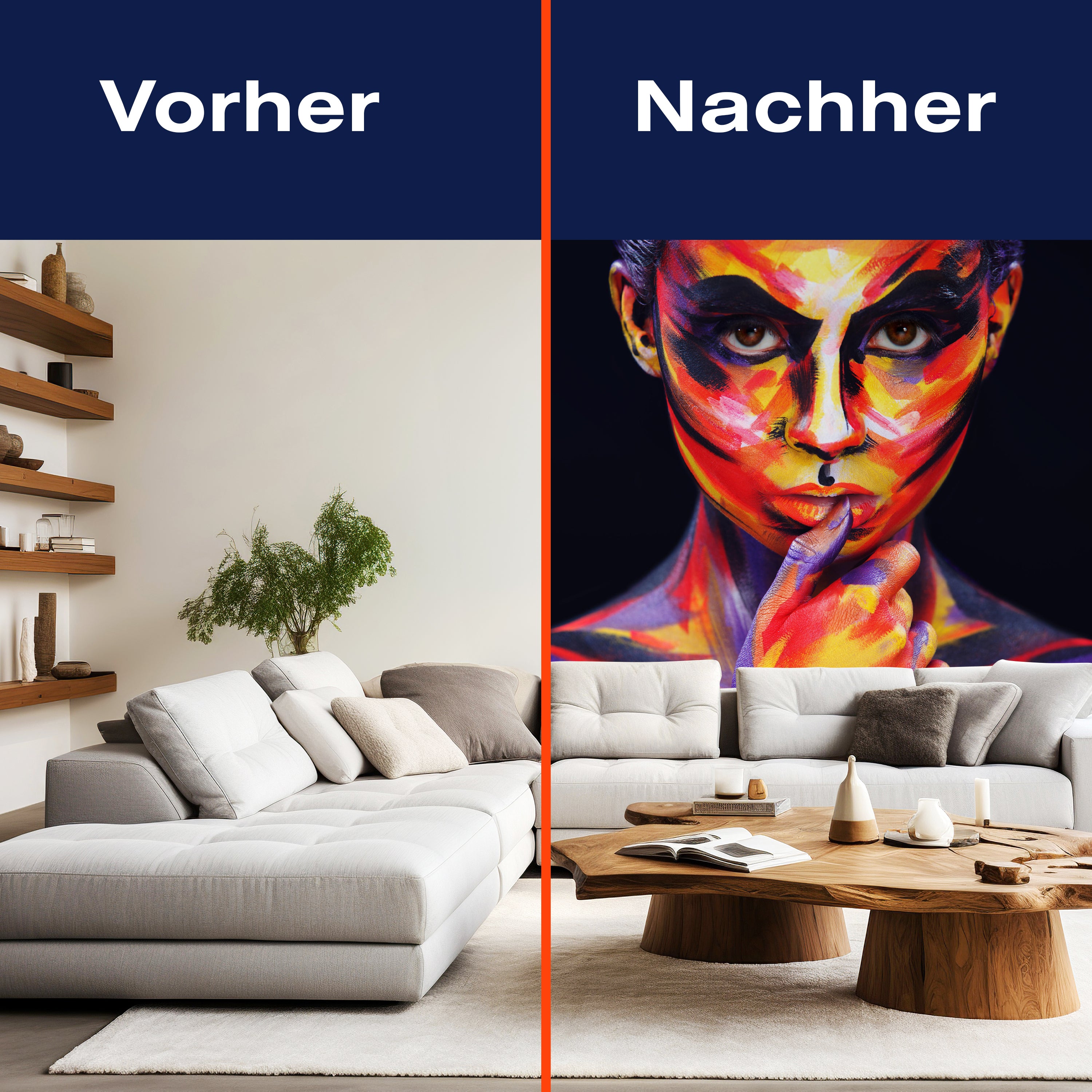 Fototapete Frau bemalten Körper und Gesicht M6012 - Bild 9 Fototapete Frau bemalten Körper und Gesicht M6012 - Bild 9