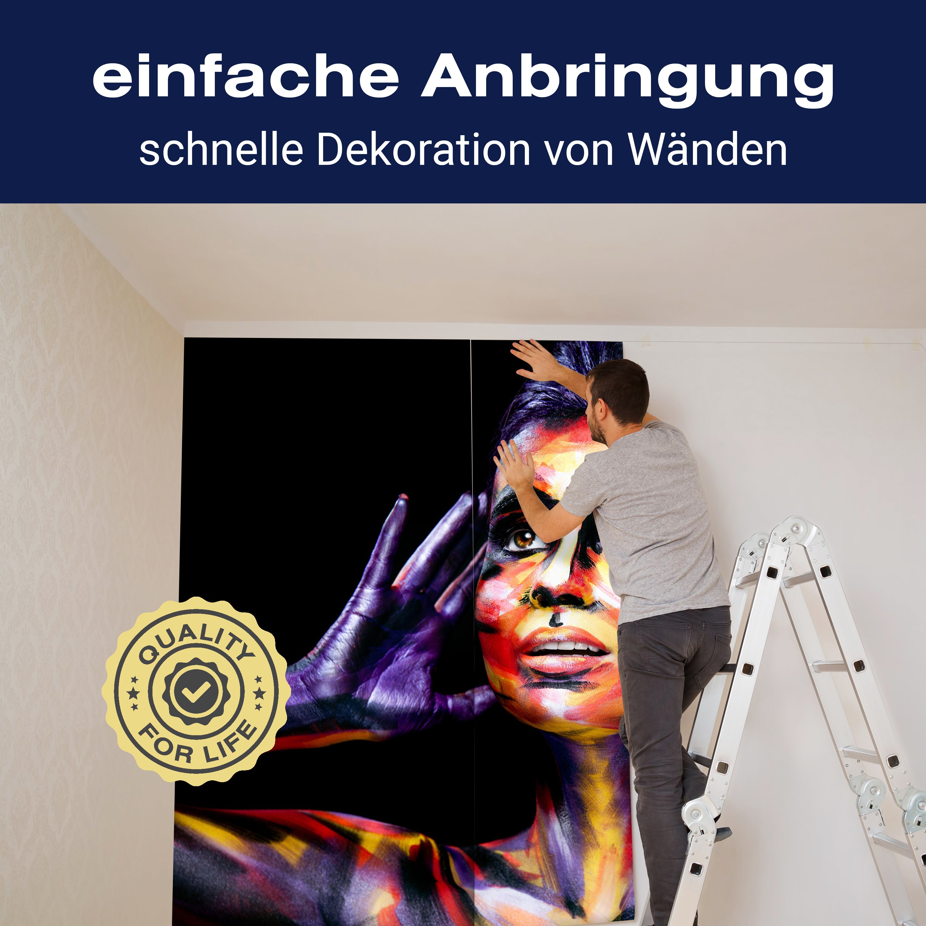 Fototapete Frau bemalt mit verschiedenen Farben M6014 - Bild 3 Fototapete Frau bemalt mit verschiedenen Farben M6014 - Bild 3