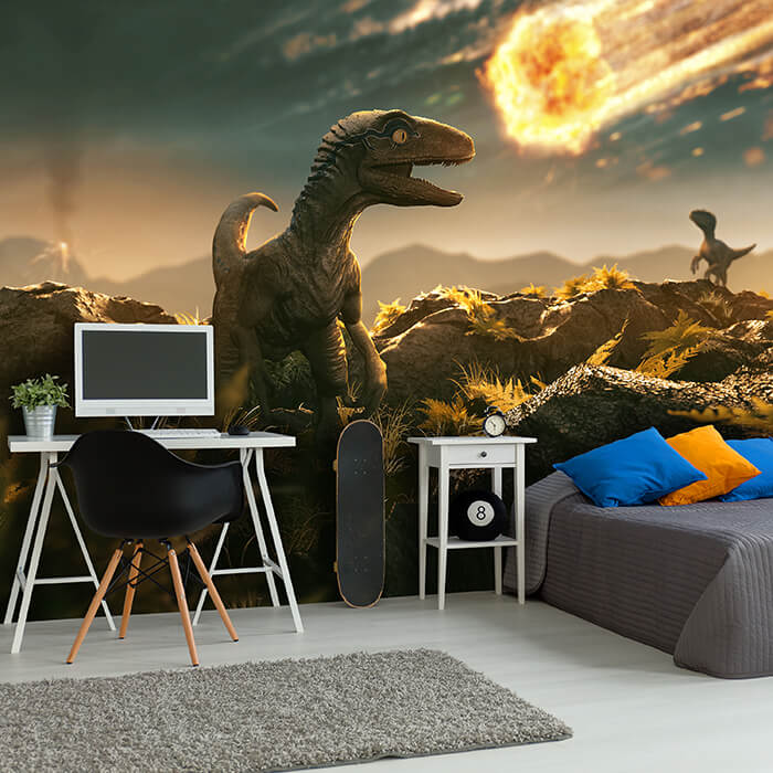 Fototapete Velociraptor Dino mit Komet M6020 - Bild 1 Fototapete Velociraptor Dino mit Komet M6020 - Bild 1