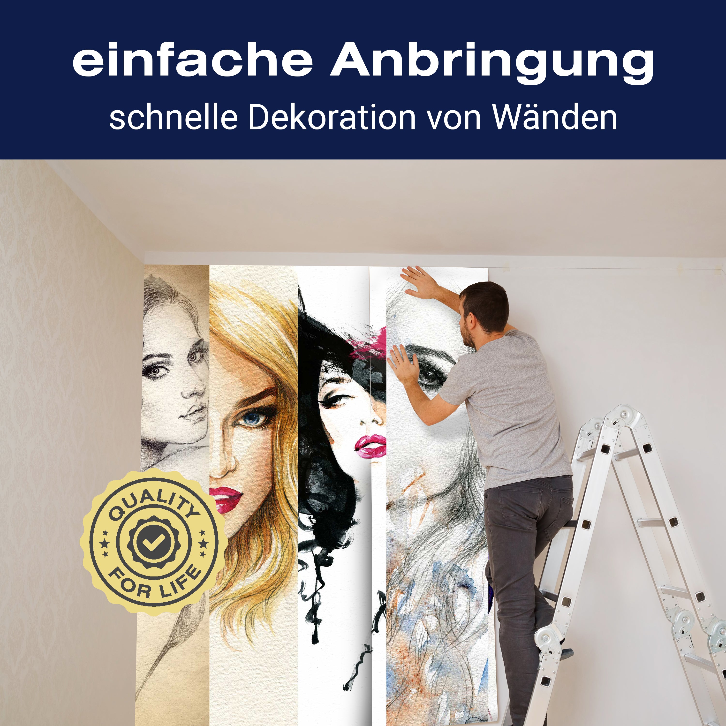 Fototapete Zeichnungen verschiedener Frauen M6057 - Bild 3 Fototapete Zeichnungen verschiedener Frauen M6057 - Bild 3