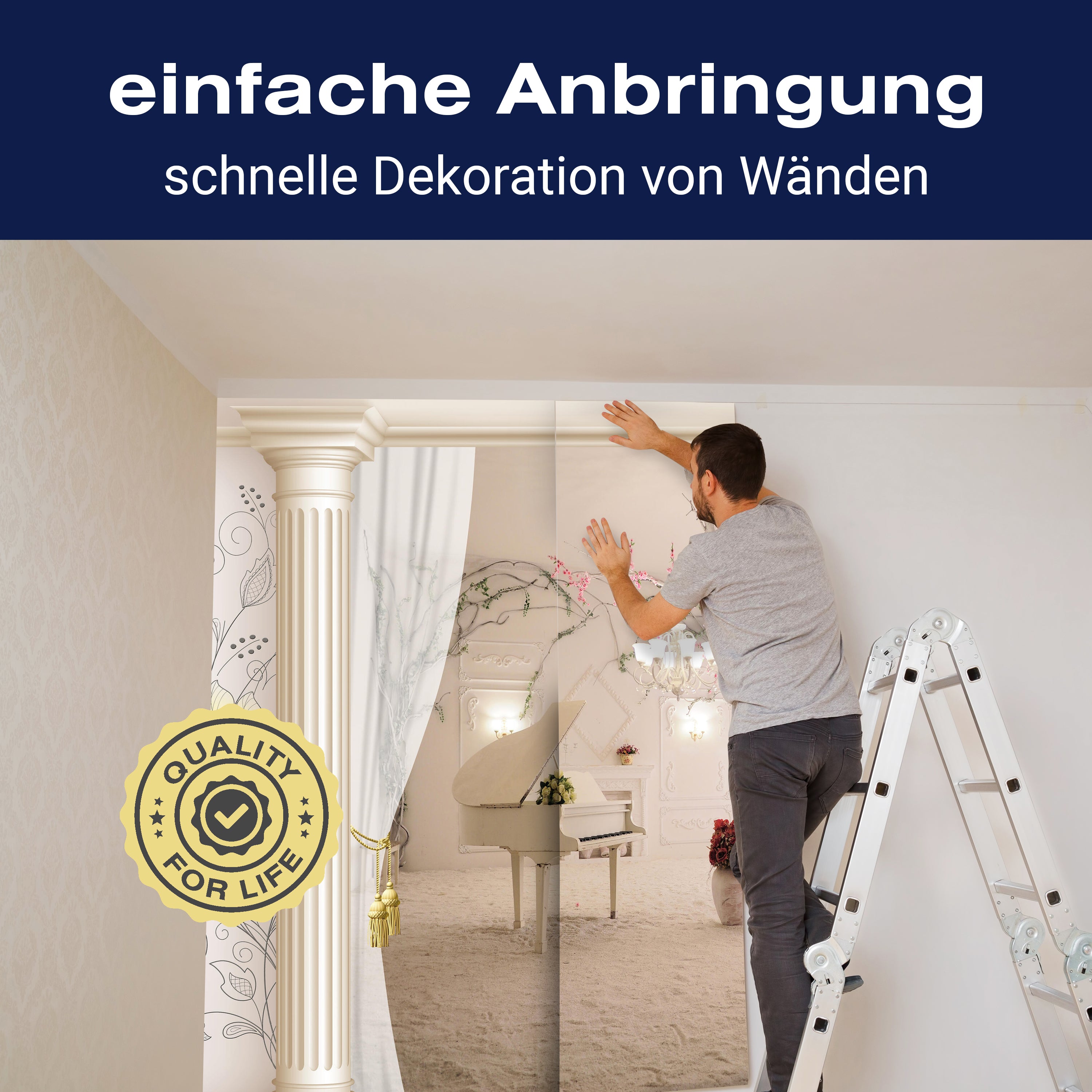 Fototapete 3D Raum Klavier Piano Baum Vorhang M6085 - Bild 3 Fototapete 3D Raum Klavier Piano Baum Vorhang M6085 - Bild 3