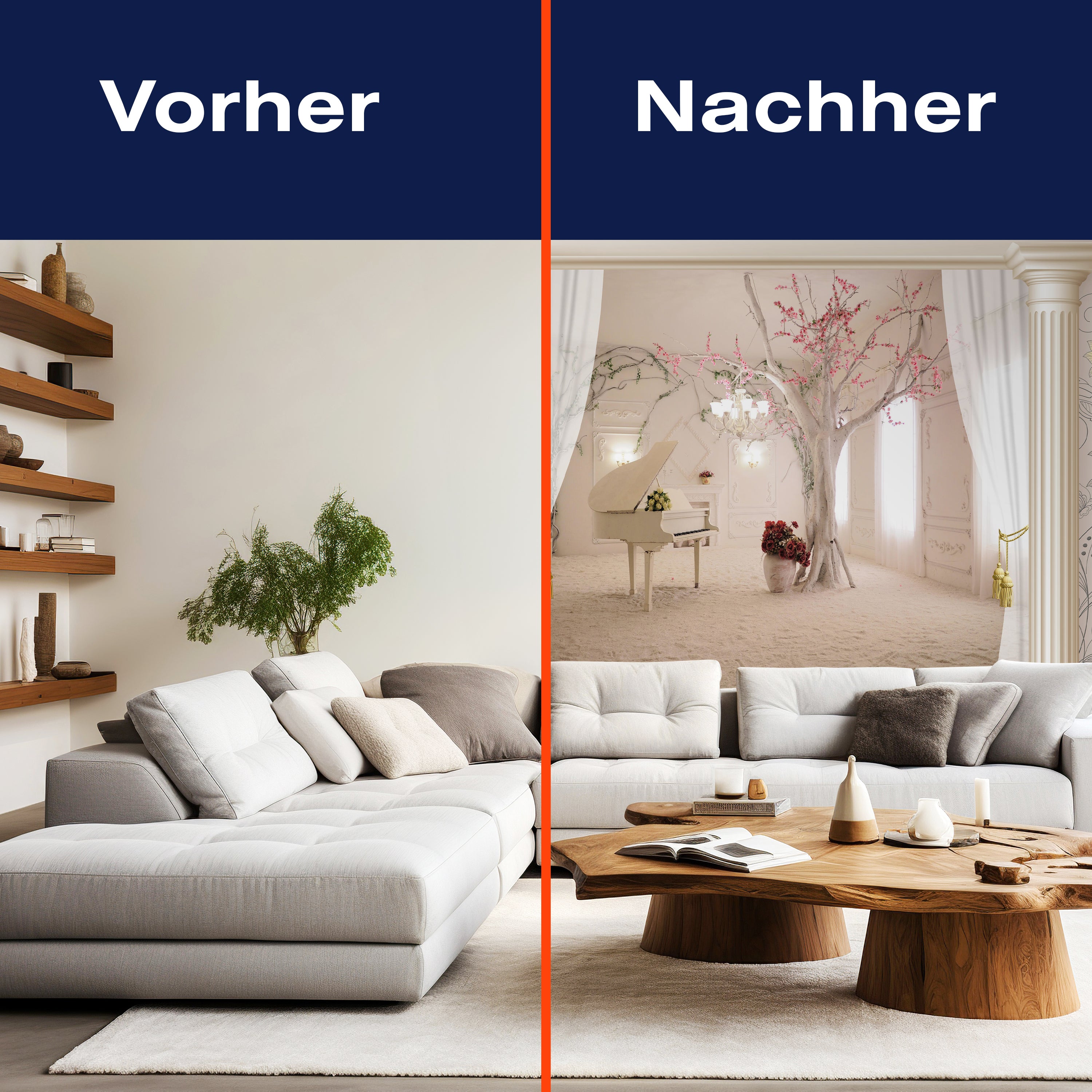 Fototapete 3D Raum Klavier Piano Baum Vorhang M6085 - Bild 9 Fototapete 3D Raum Klavier Piano Baum Vorhang M6085 - Bild 9