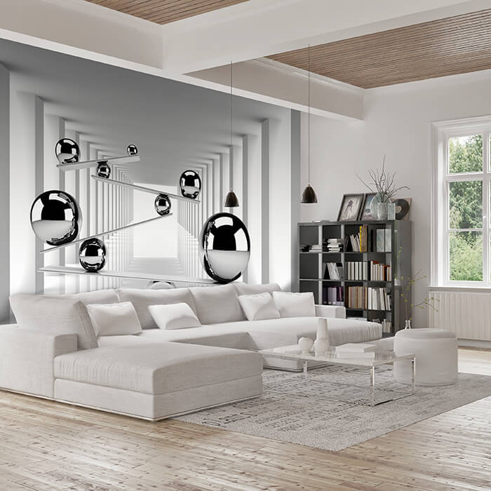 Fototapete 3D Kugeln Tunnel Flur M6087 - Bild 1 Fototapete 3D Kugeln Tunnel Flur M6087 - Bild 1