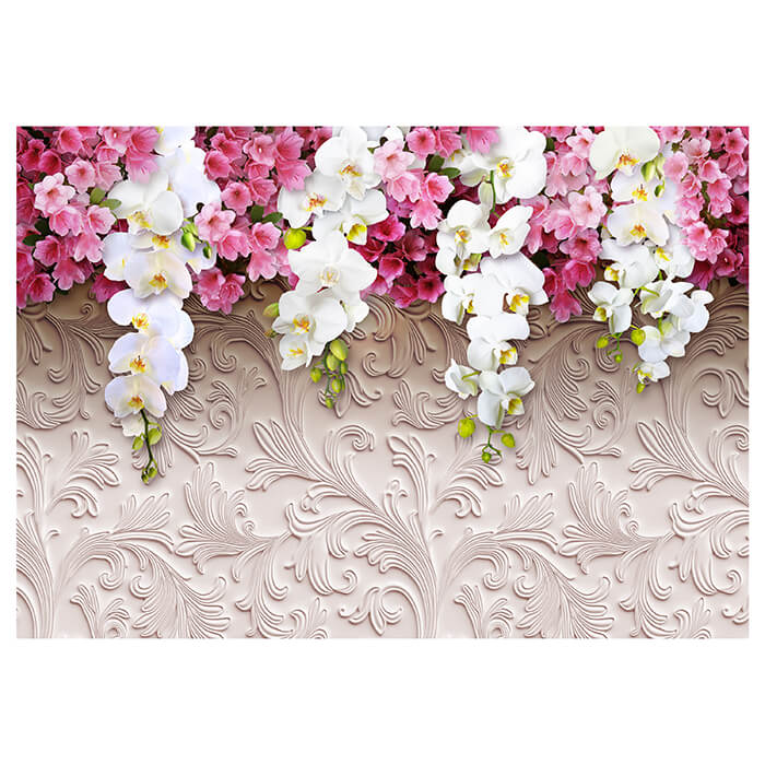 Fototapete 3D Blumen Orchideen Muster Stuck Relief M6093 - Bild 2 Fototapete 3D Blumen Orchideen Muster Stuck Relief M6093 - Bild 2