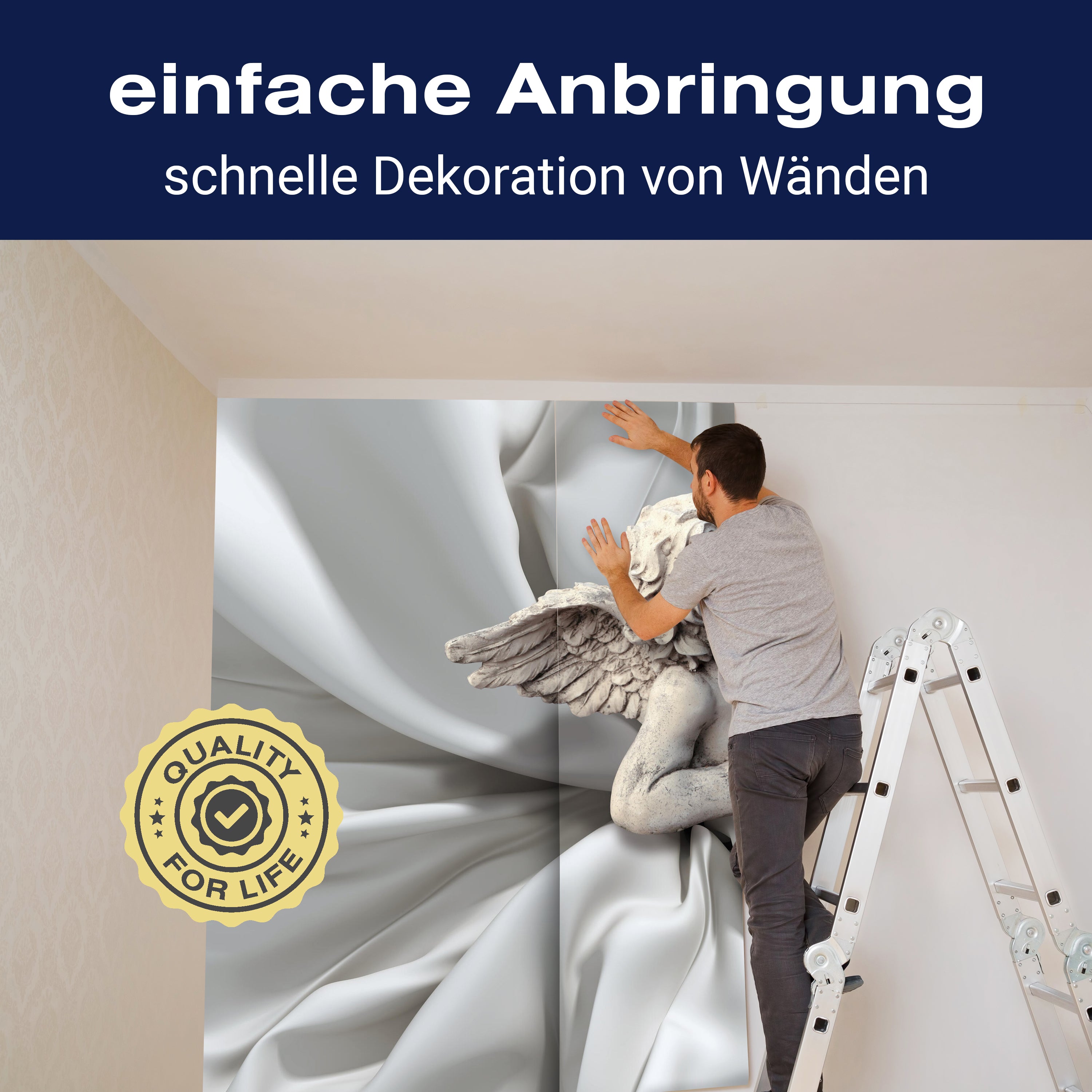 Fototapete 3D Effekt Putte Tuch Stein M6099 - Bild 3 Fototapete 3D Effekt Putte Tuch Stein M6099 - Bild 3