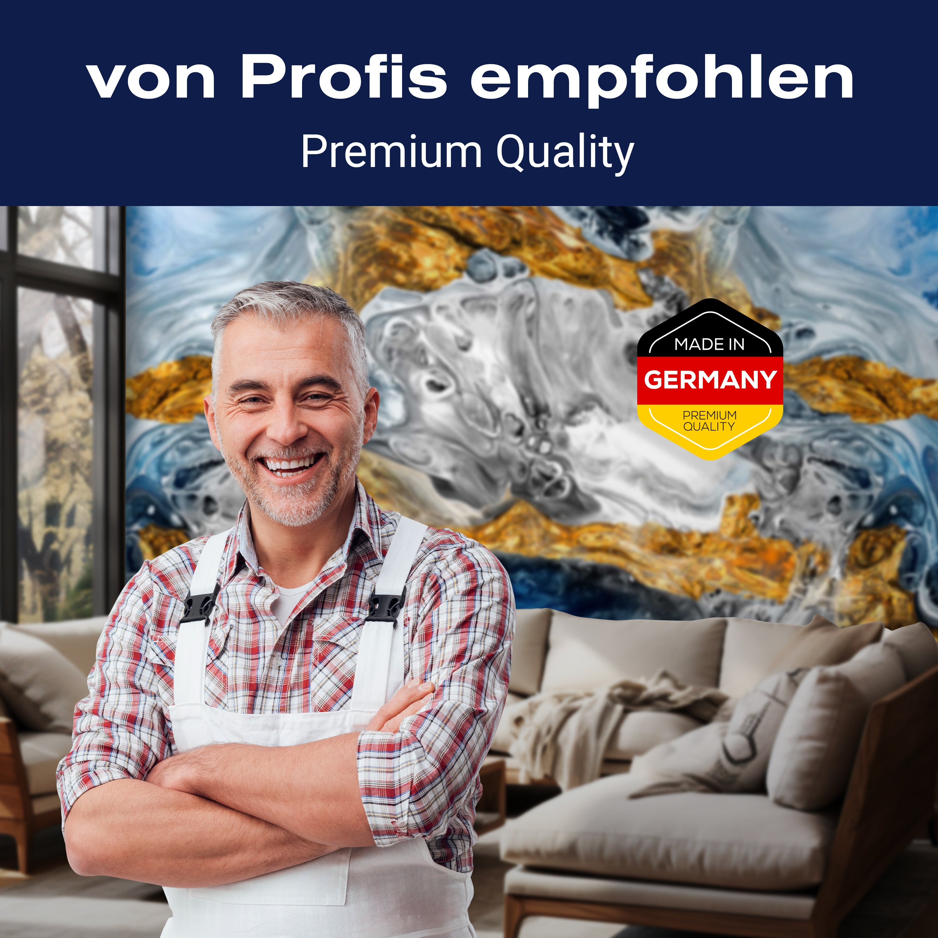 Fototapete Marmor blau gold grau M6214 - Bild 5 Fototapete Marmor blau gold grau M6214 - Bild 5