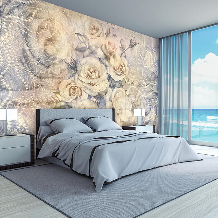 Fototapete Rosen Vintage Perlen M6276 - Bild 1 Fototapete Rosen Vintage Perlen M6276 - Bild 1