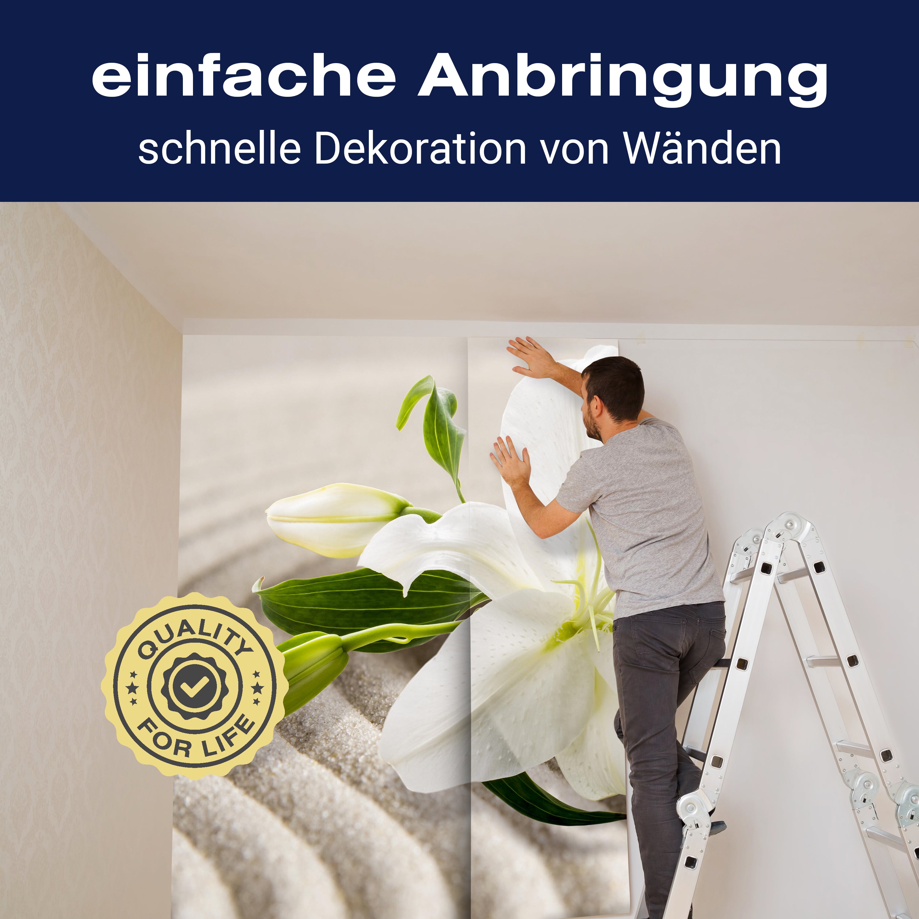 Fototapete weiße Lilie Blüte M6282 - Bild 3 Fototapete weiße Lilie Blüte M6282 - Bild 3