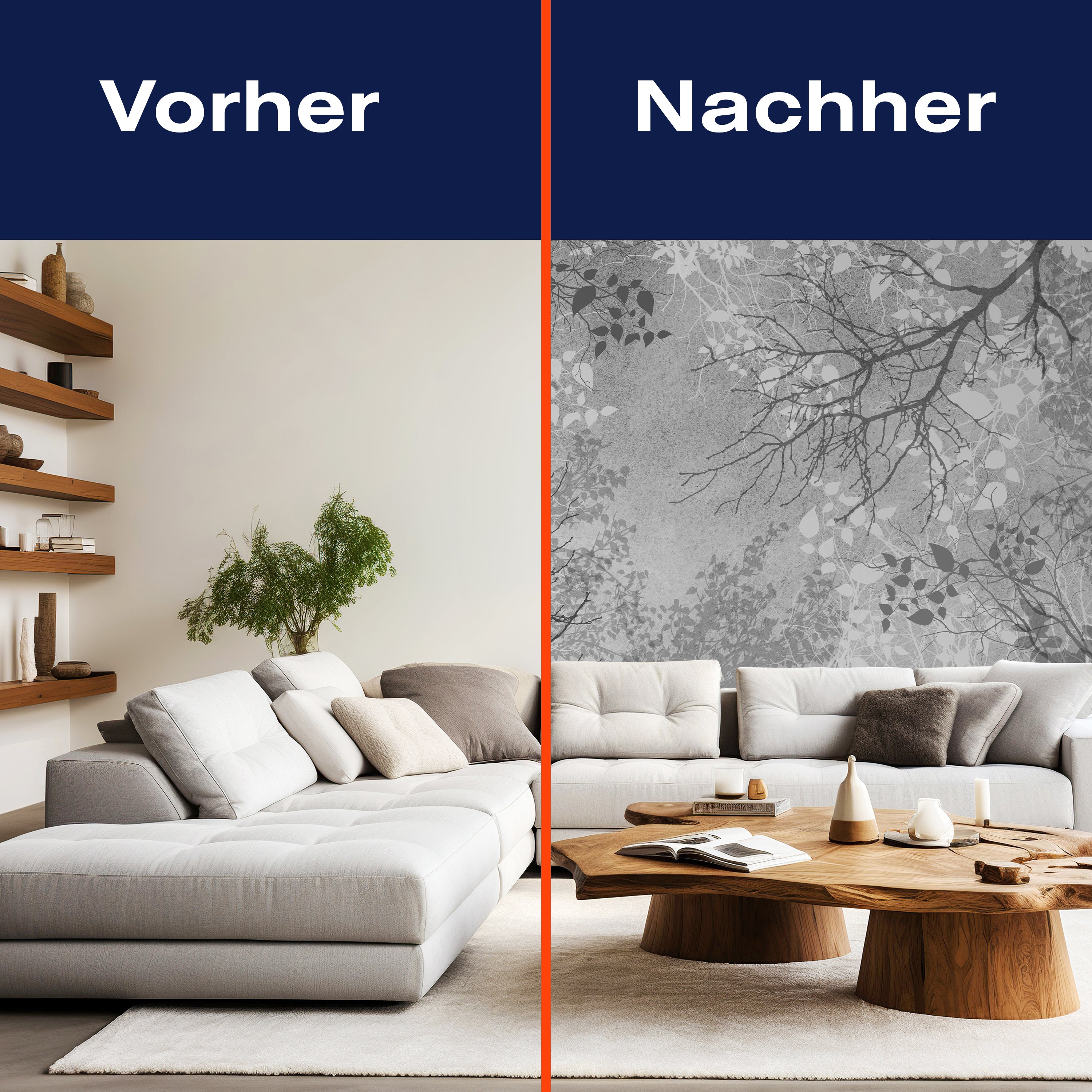 Fototapete Bäume Zweige grau M6310 - Bild 9 Fototapete Bäume Zweige grau M6310 - Bild 9