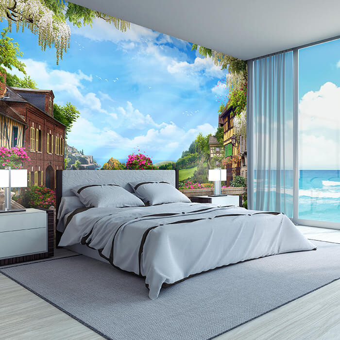 Fototapete Häuser Garten Park M6356 - Bild 1 Fototapete Häuser Garten Park M6356 - Bild 1