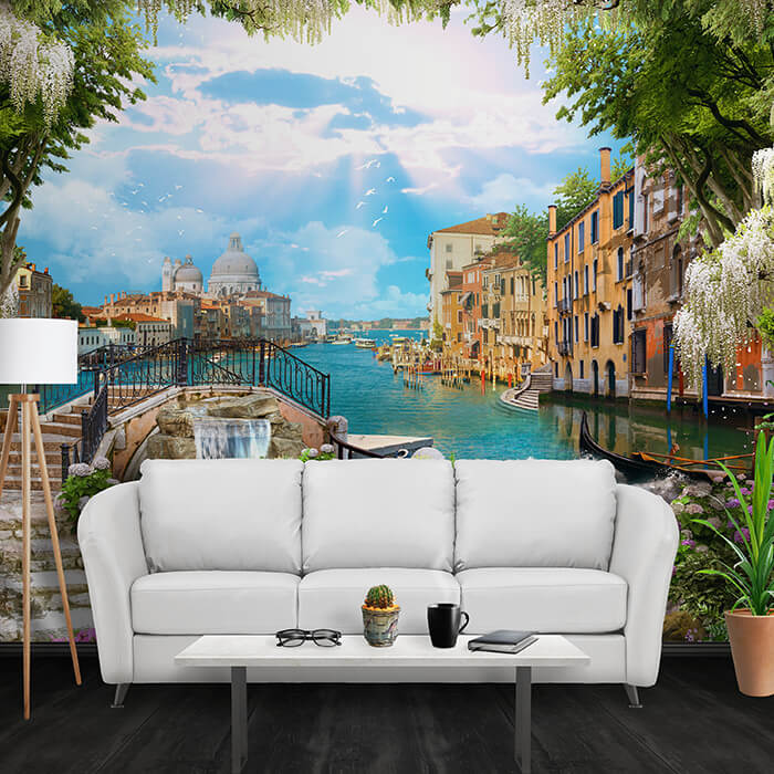 Fototapete Garten Brücke Wasserfall M6357 - Bild 1 Fototapete Garten Brücke Wasserfall M6357 - Bild 1