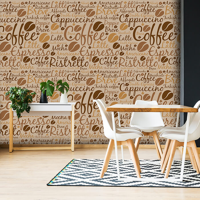 Fototapete Kaffee Muster braun M6386 - Bild 1 Fototapete Kaffee Muster braun M6386 - Bild 1