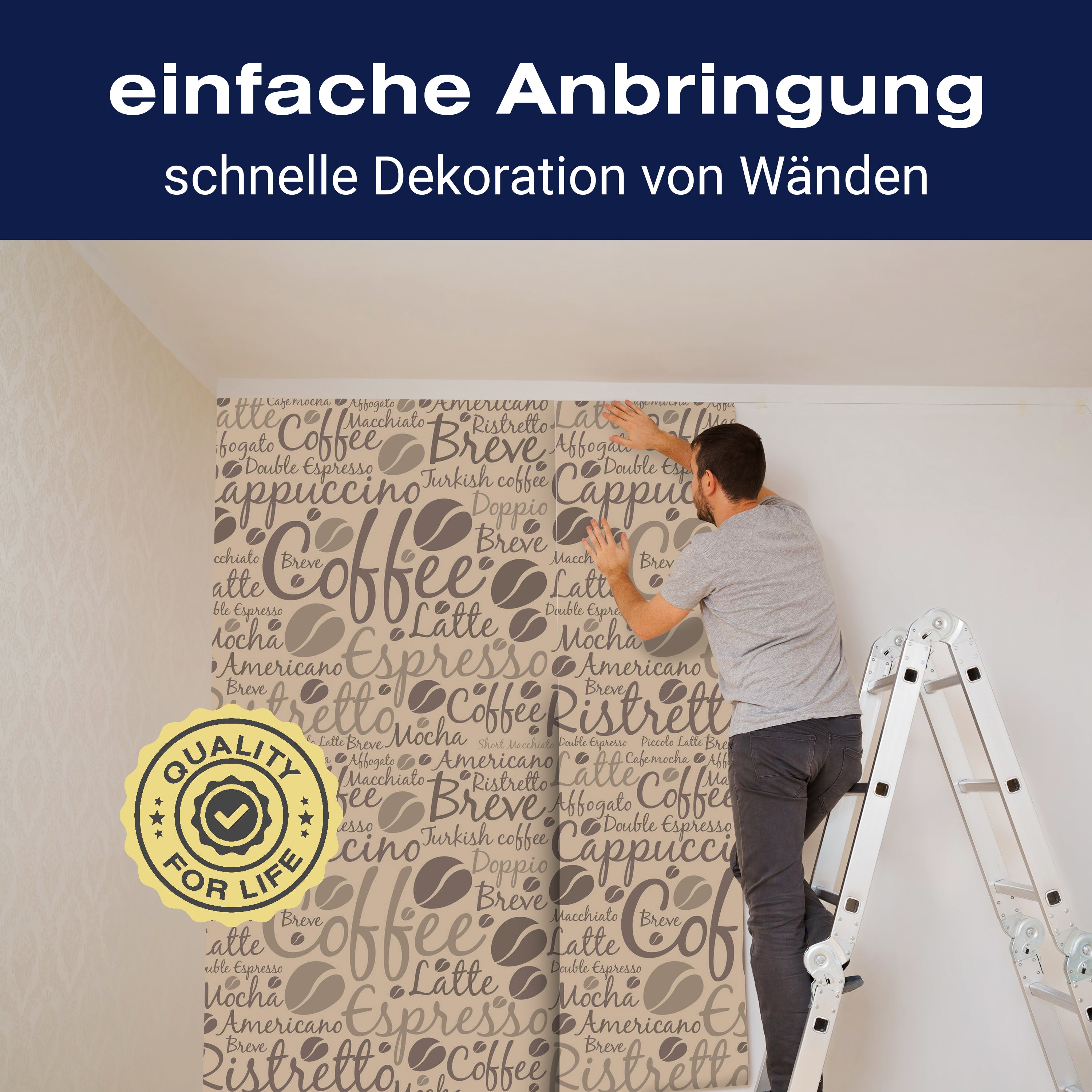 Fototapete Kaffee Muster hellbraun M6388 - Bild 3 Fototapete Kaffee Muster hellbraun M6388 - Bild 3