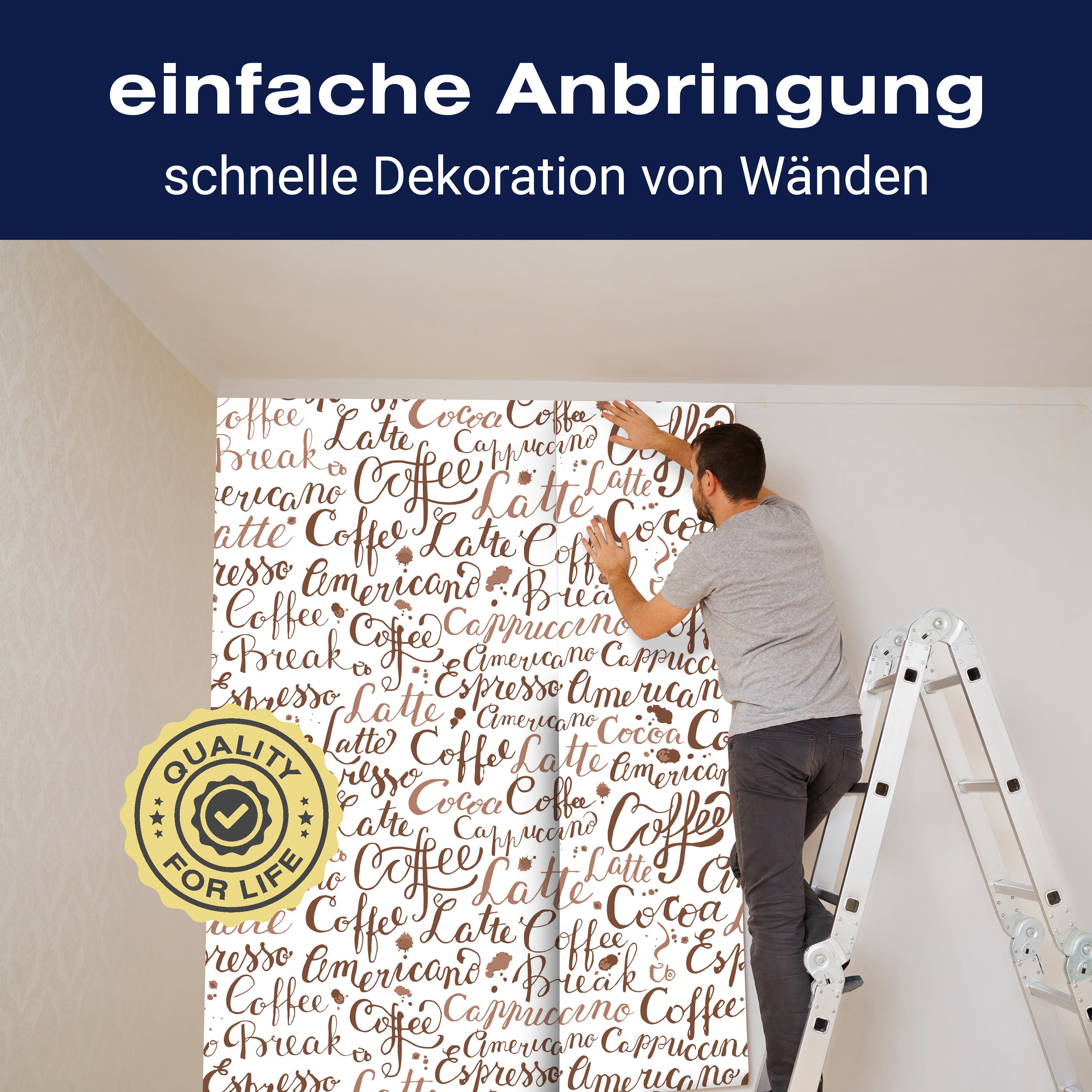 Fototapete Kaffee Cappuccino Muster M6455 - Bild 3 Fototapete Kaffee Cappuccino Muster M6455 - Bild 3