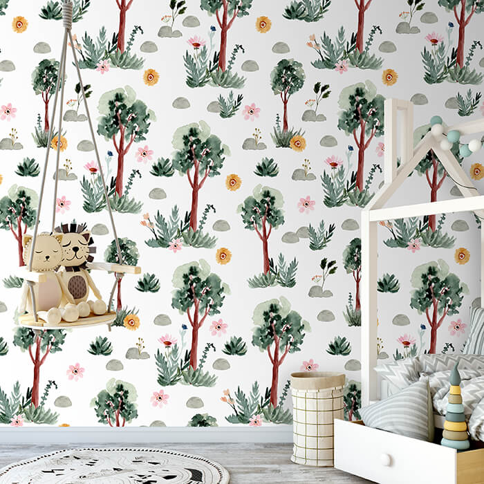 Fototapete Bäume Muster Blumen M6460 - Bild 1 Fototapete Bäume Muster Blumen M6460 - Bild 1