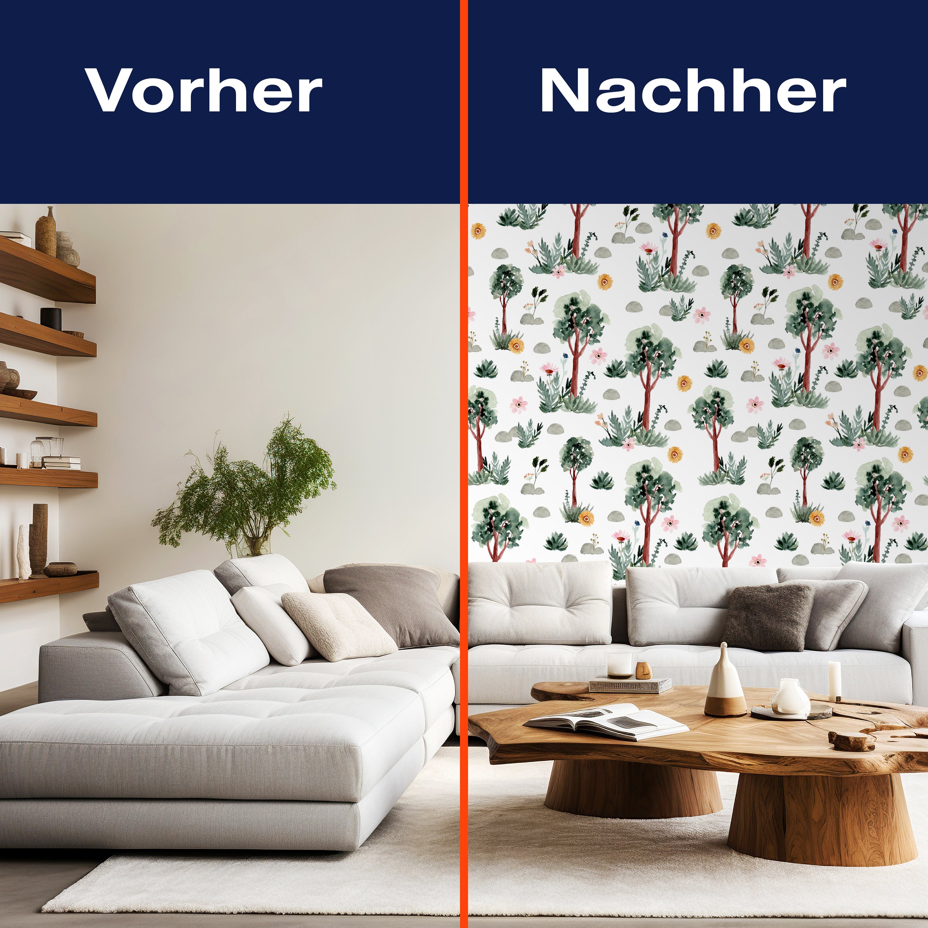 Fototapete Bäume Muster Blumen M6460 - Bild 9 Fototapete Bäume Muster Blumen M6460 - Bild 9