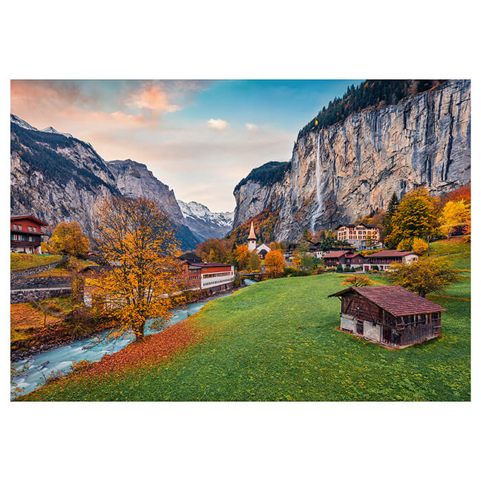 Fototapete Berge Alpen Dorf M6468 - Bild 2 Fototapete Berge Alpen Dorf M6468 - Bild 2