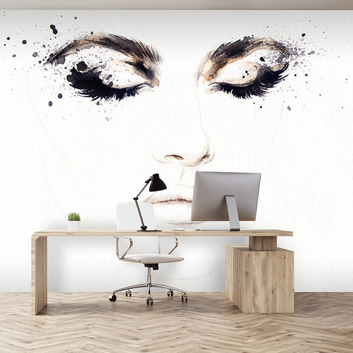 Fototapete Frau Illustration Wasserfarbe M6505 - Bild 1 Fototapete Frau Illustration Wasserfarbe M6505 - Bild 1