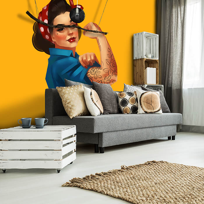 Fototapete Retro Pin Up Girl Illustration M6510 - Bild 1 Fototapete Retro Pin Up Girl Illustration M6510 - Bild 1