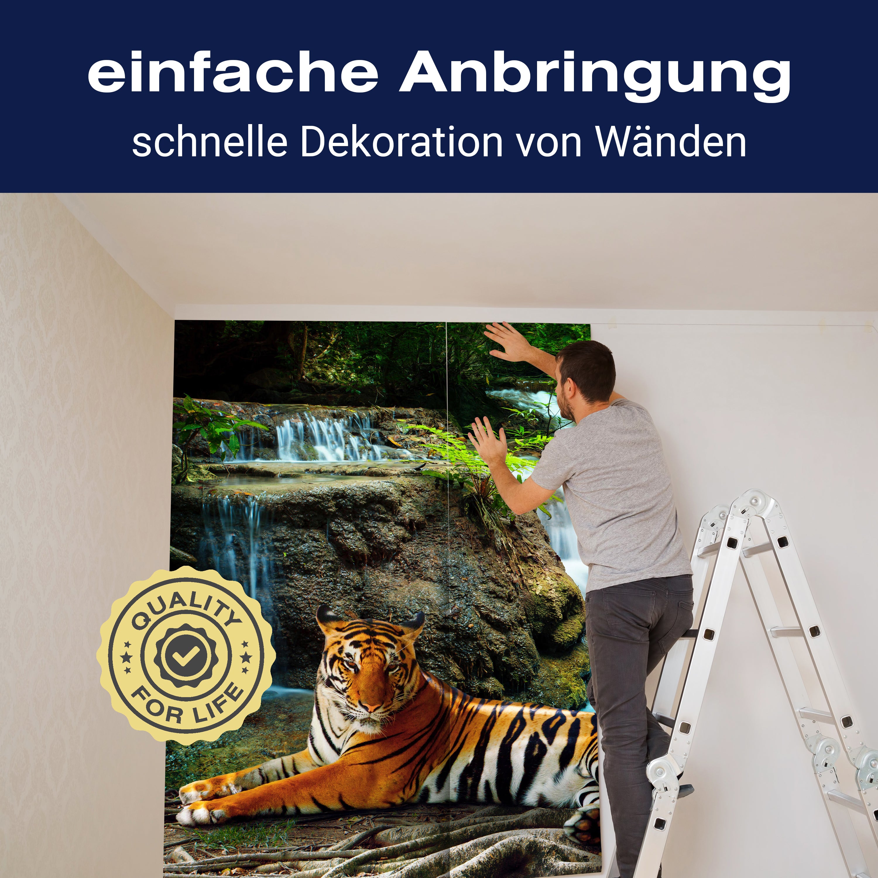 Fototapete liegender Tiger Dschungel M6537 - Bild 3 Fototapete liegender Tiger Dschungel M6537 - Bild 3