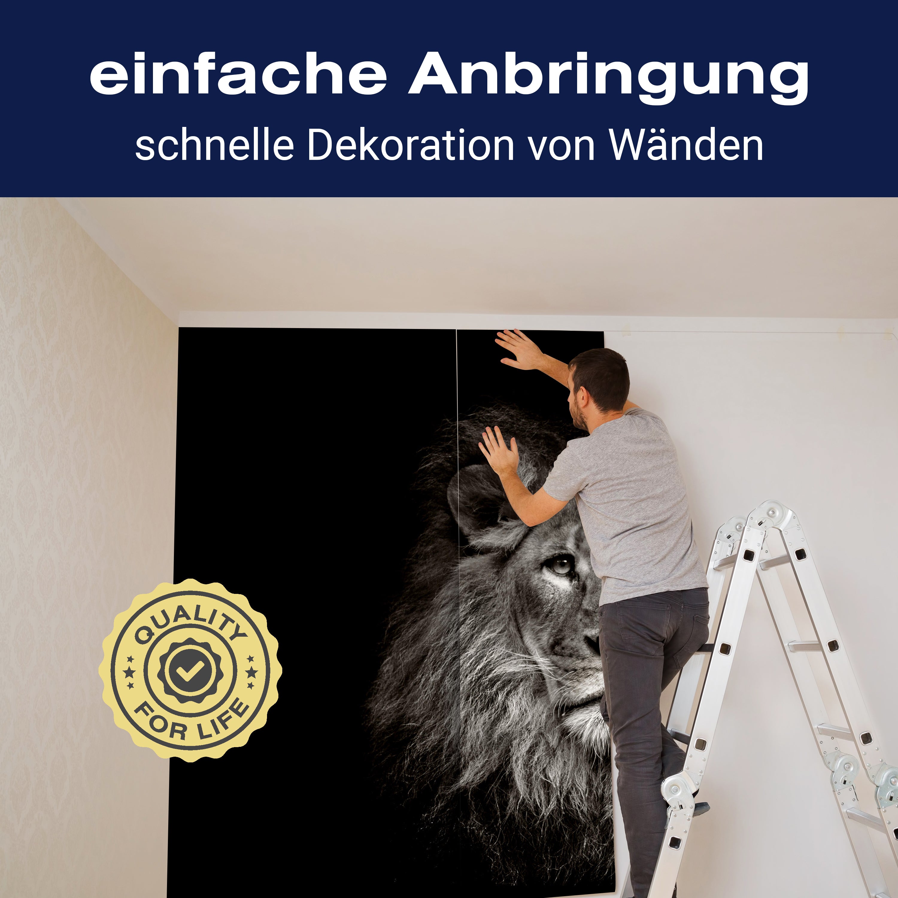 Fototapete Löwe schwarz weiß 2 M6545 - Bild 3 Fototapete Löwe schwarz weiß 2 M6545 - Bild 3