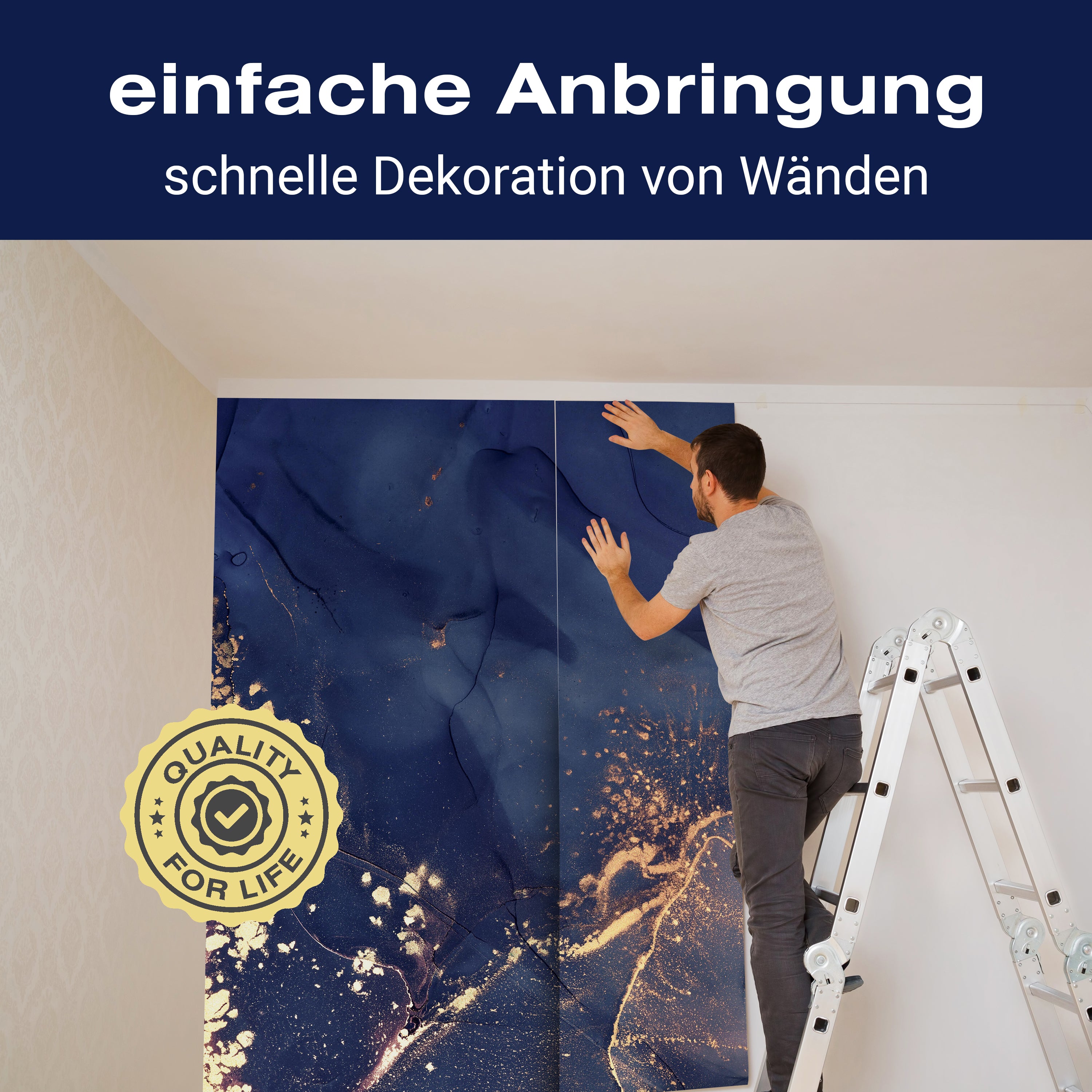 Fototapete Marmoroptik Wasserfarbe dunkelblau M6566 - Bild 3 Fototapete Marmoroptik Wasserfarbe dunkelblau M6566 - Bild 3