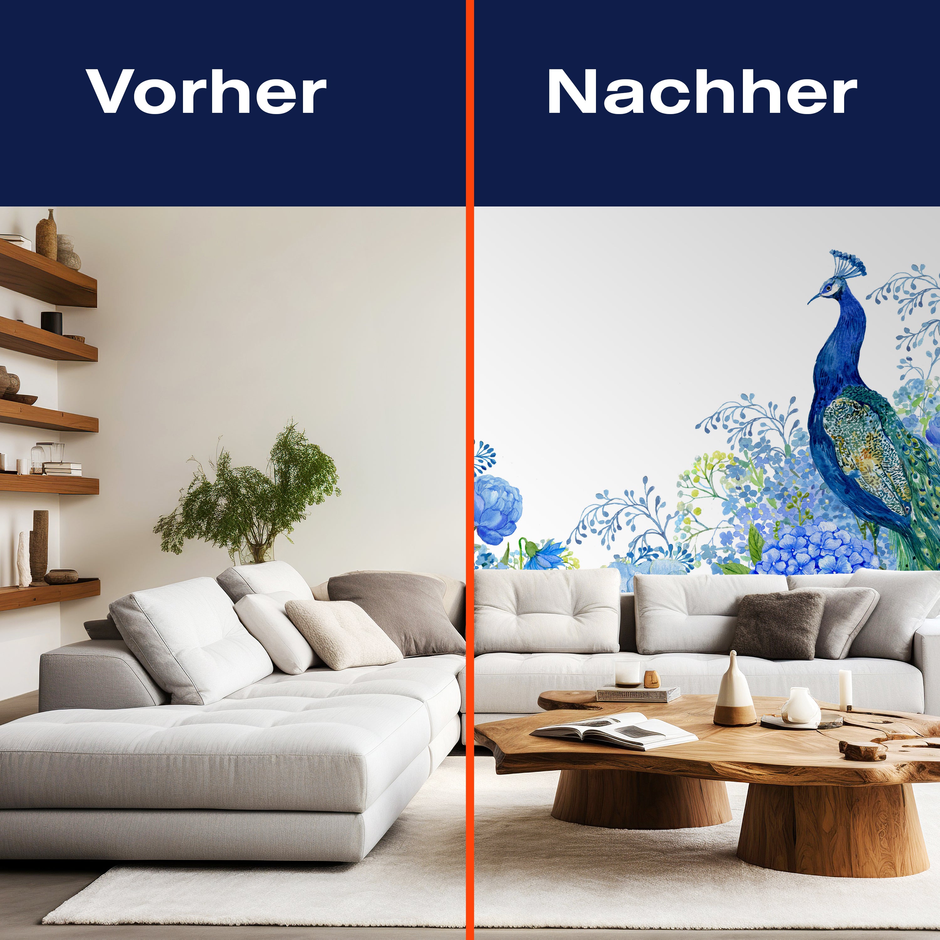 Fototapete Pfau Blumen Kunst Aquarell M6579 - Bild 9 Fototapete Pfau Blumen Kunst Aquarell M6579 - Bild 9