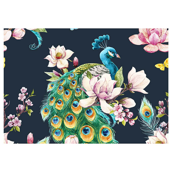 Fototapete Pfau Kunst Aquarell Blumen M6582 - Bild 2 Fototapete Pfau Kunst Aquarell Blumen M6582 - Bild 2