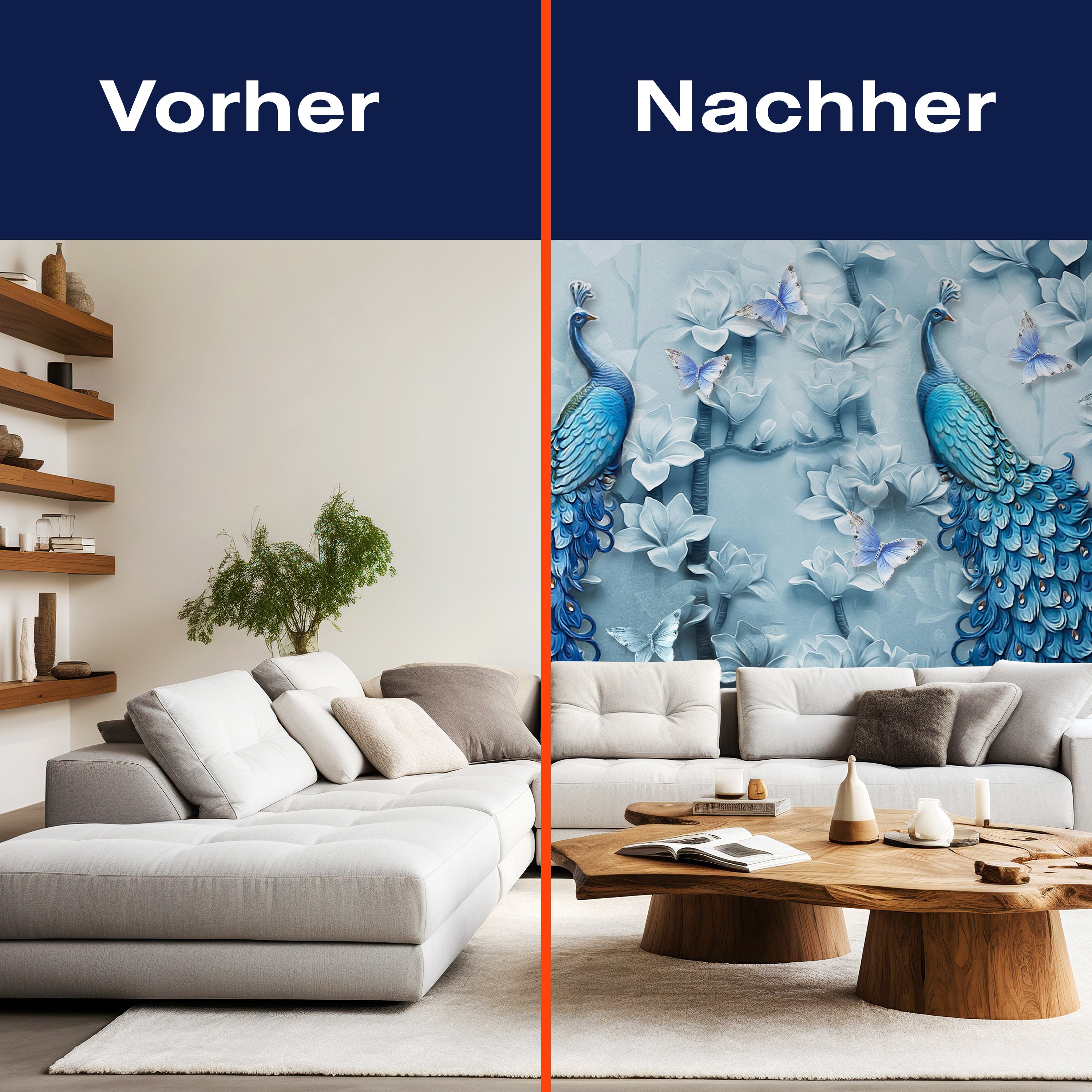 Fototapete blaue Pfaue Kunst M6583 - Bild 9 Fototapete blaue Pfaue Kunst M6583 - Bild 9