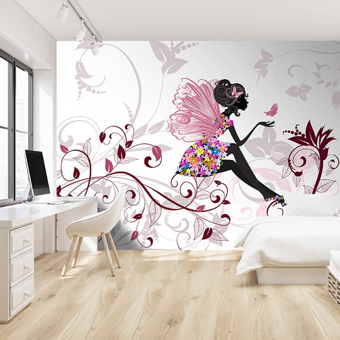 Fototapete Blumenfee mit Schmetterling M6595 - Bild 1 Fototapete Blumenfee mit Schmetterling M6595 - Bild 1