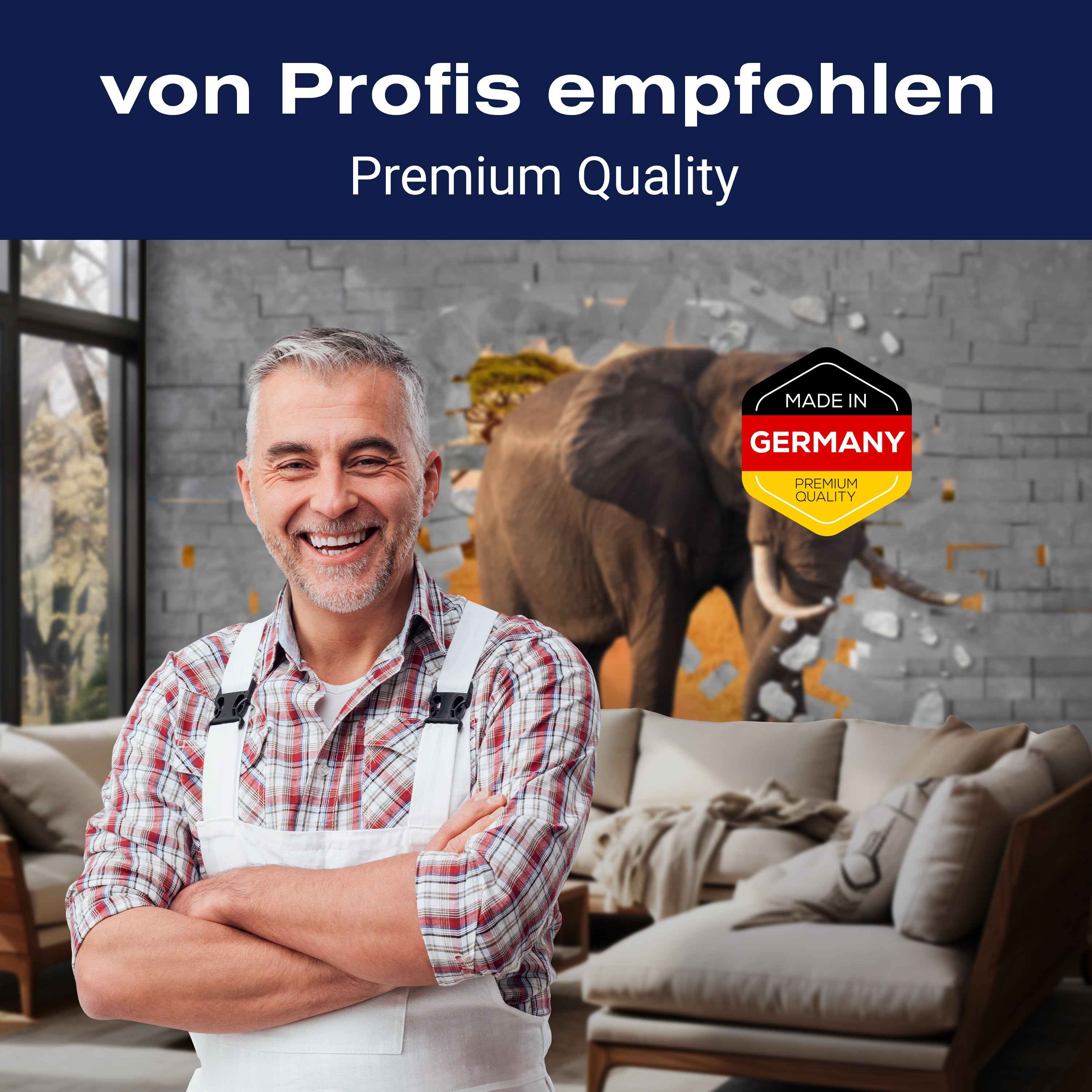 Fototapete 3D Optik Elefant Wanddurchbruch M6617 - Bild 5 Fototapete 3D Optik Elefant Wanddurchbruch M6617 - Bild 5