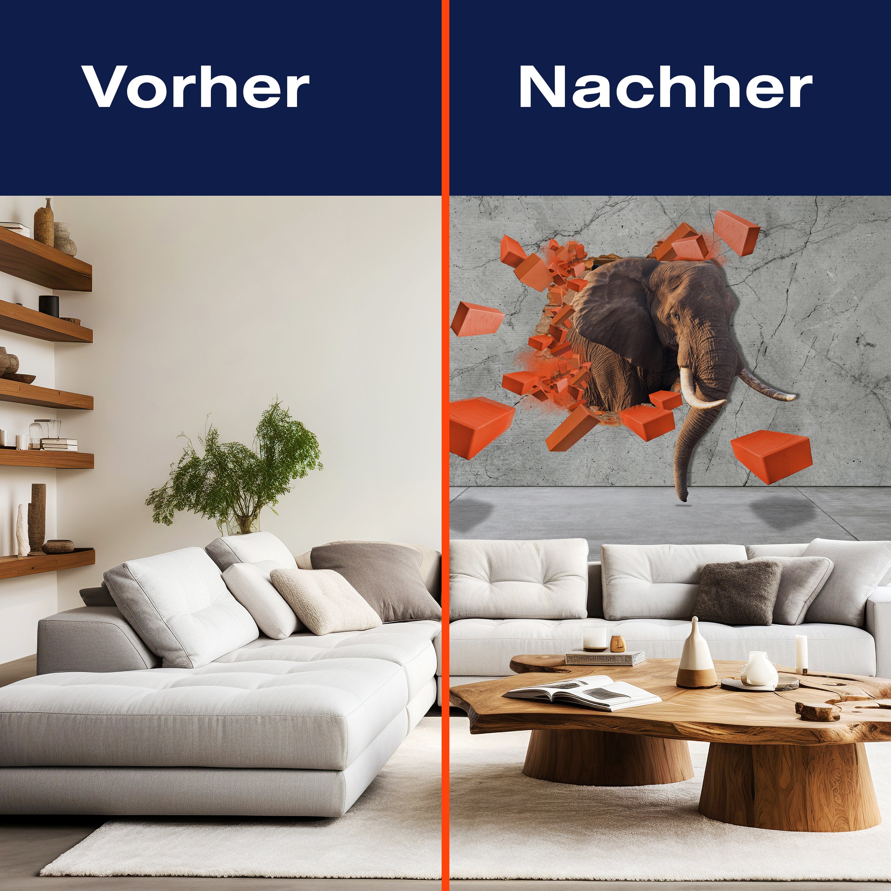 Fototapete 3D Optik Elefant Ziegelsteine M6618 - Bild 9 Fototapete 3D Optik Elefant Ziegelsteine M6618 - Bild 9