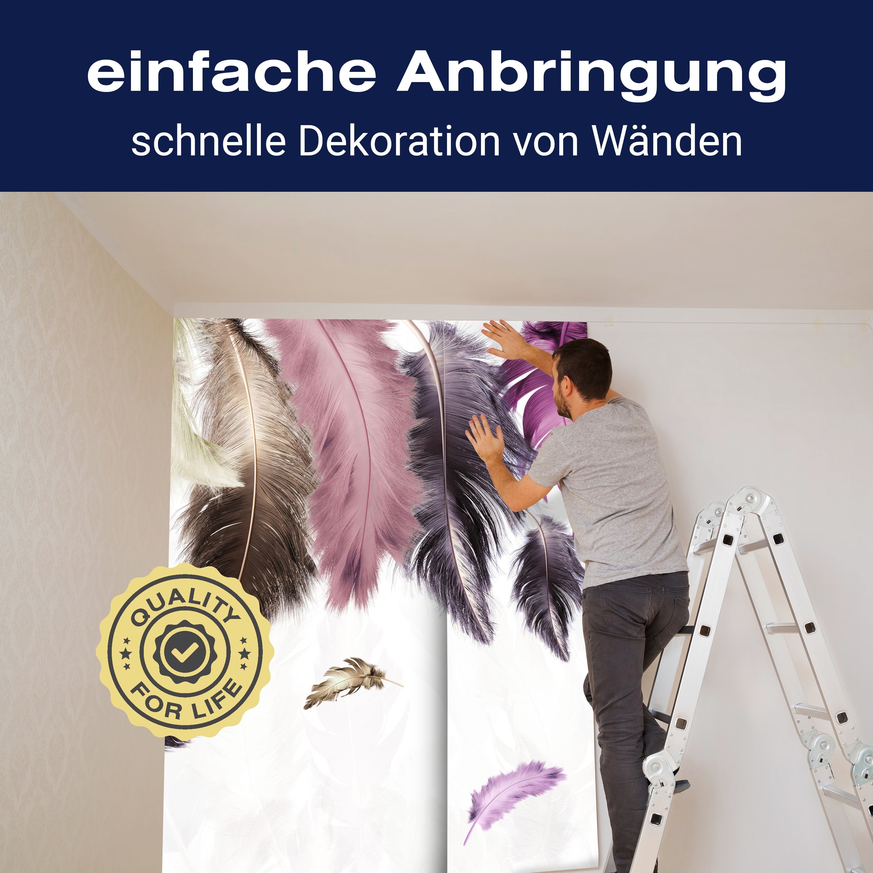 Fototapete bunte Federn rosa violett M6634 - Bild 3 Fototapete bunte Federn rosa violett M6634 - Bild 3