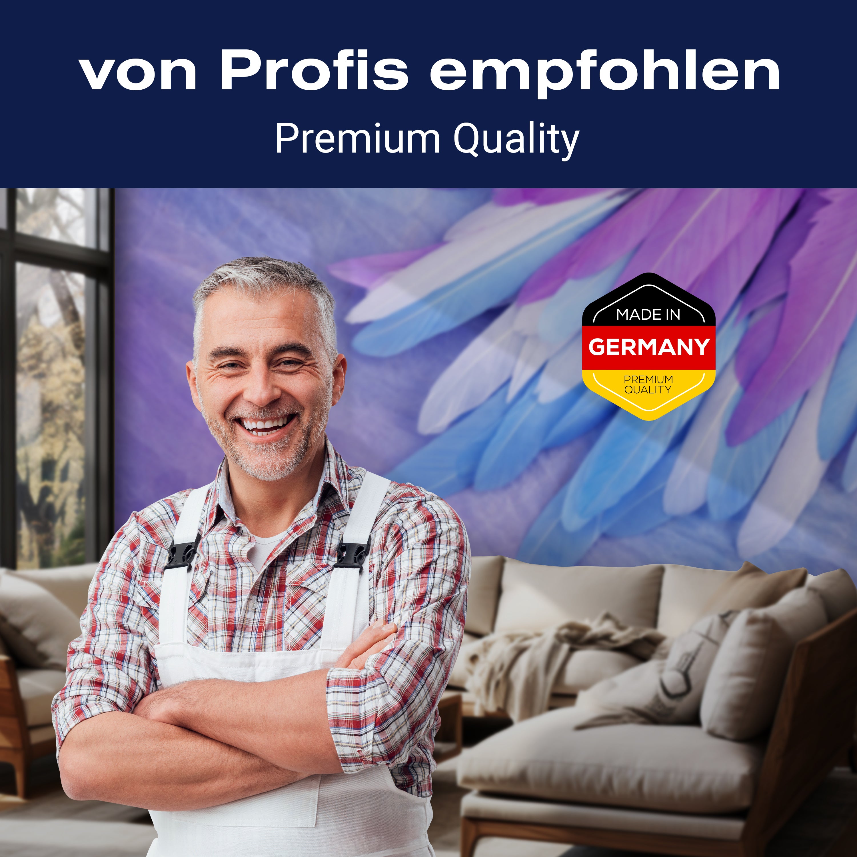 Fototapete Federn blau rosa M6635 - Bild 5 Fototapete Federn blau rosa M6635 - Bild 5