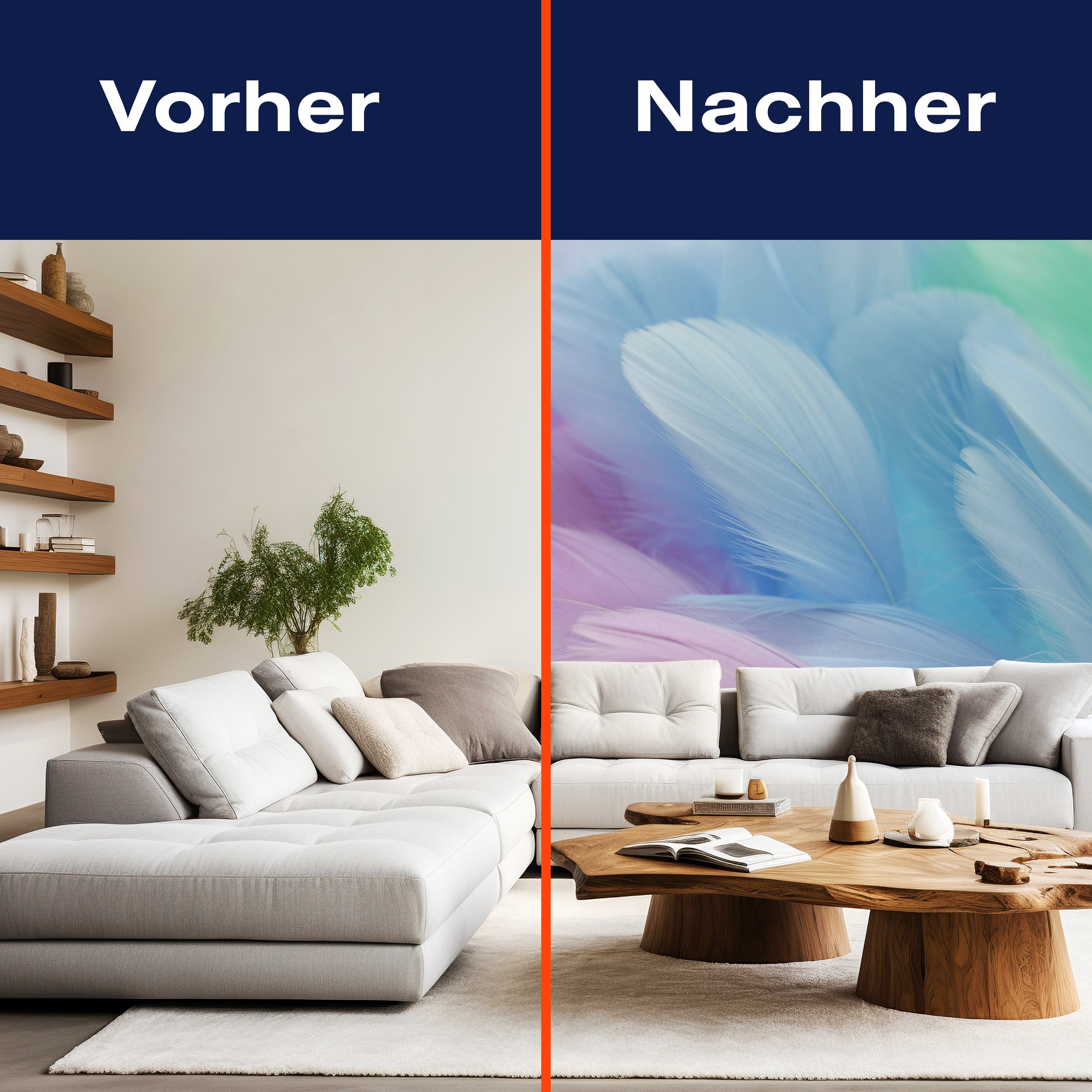 Fototapete Federn pastell blau violett M6636 - Bild 9 Fototapete Federn pastell blau violett M6636 - Bild 9