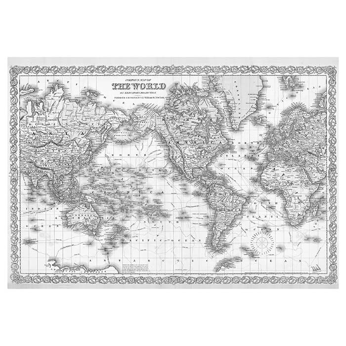 Fototapete historische Weltkarte Vintage schwarz we M6647 - Bild 2 Fototapete historische Weltkarte Vintage schwarz we M6647 - Bild 2