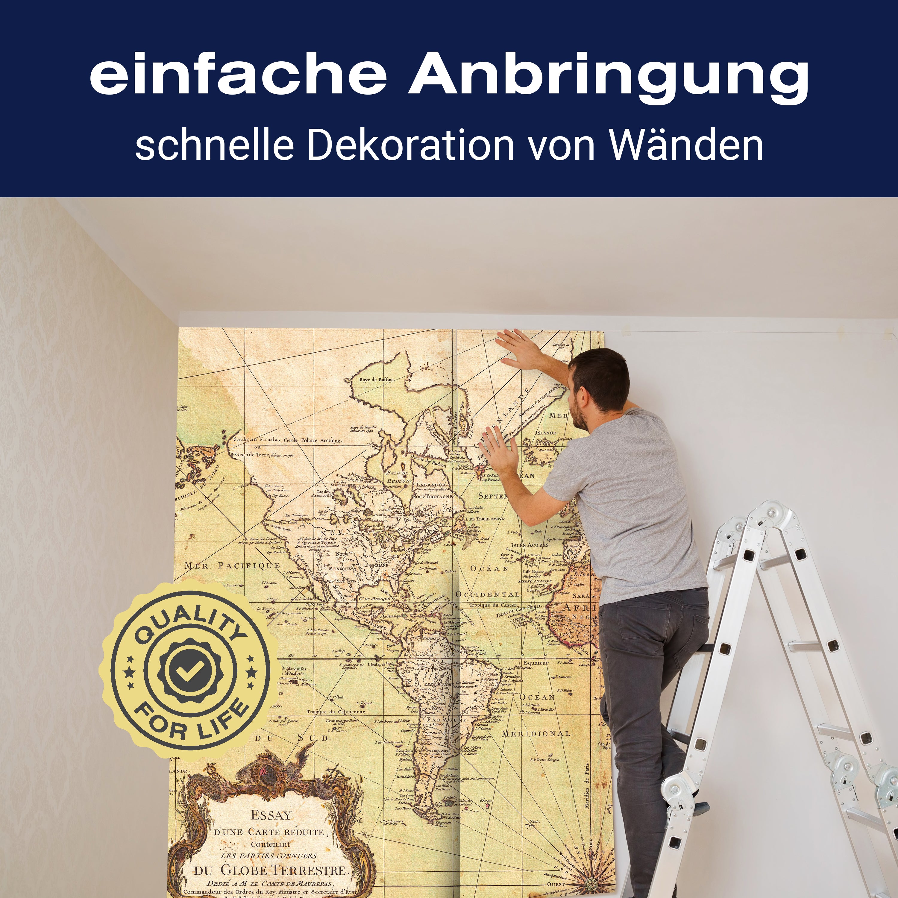 Fototapete alte Weltkarte historisch M6649 - Bild 3 Fototapete alte Weltkarte historisch M6649 - Bild 3