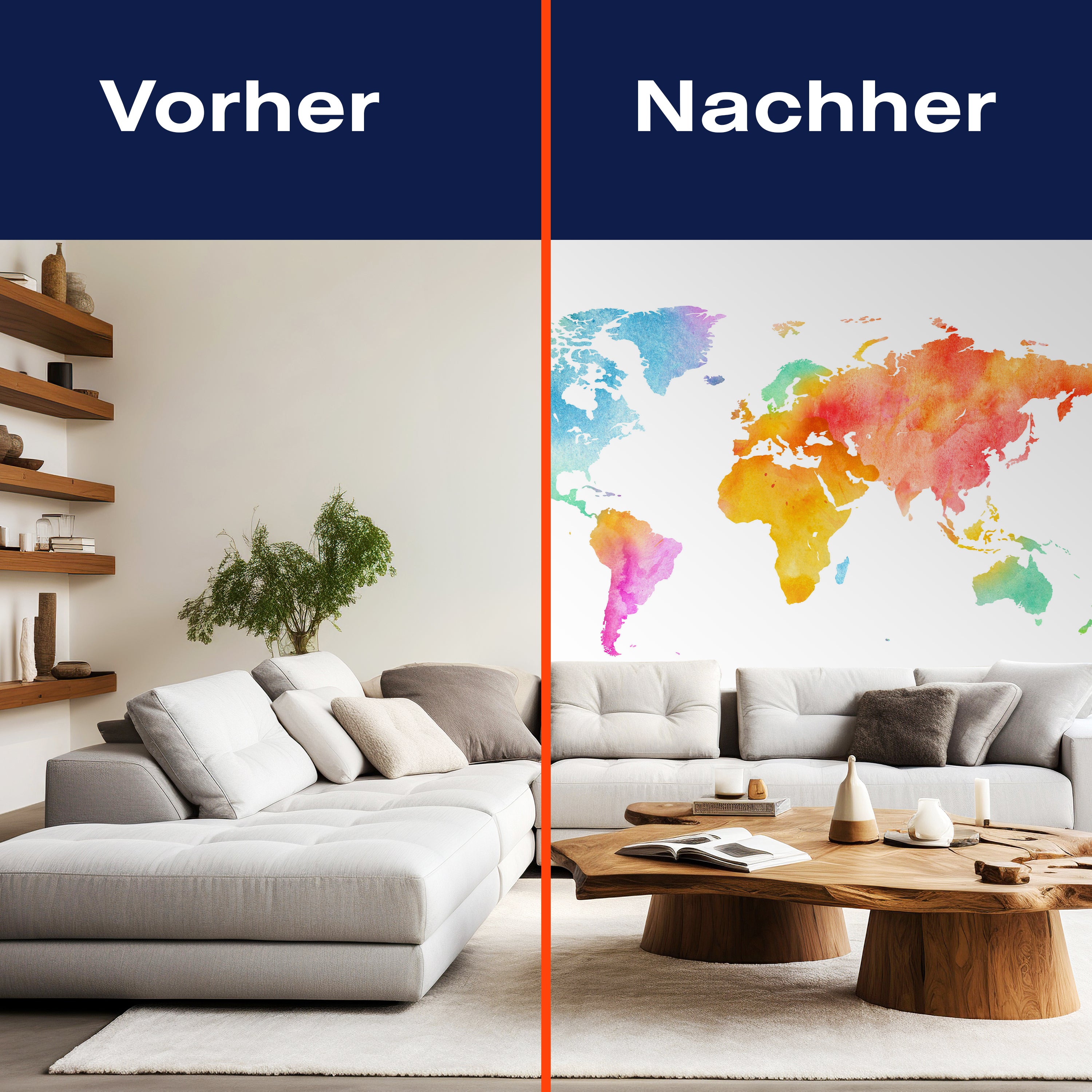 Fototapete bunte Weltkarte Wasserfarben M6652 - Bild 9 Fototapete bunte Weltkarte Wasserfarben M6652 - Bild 9