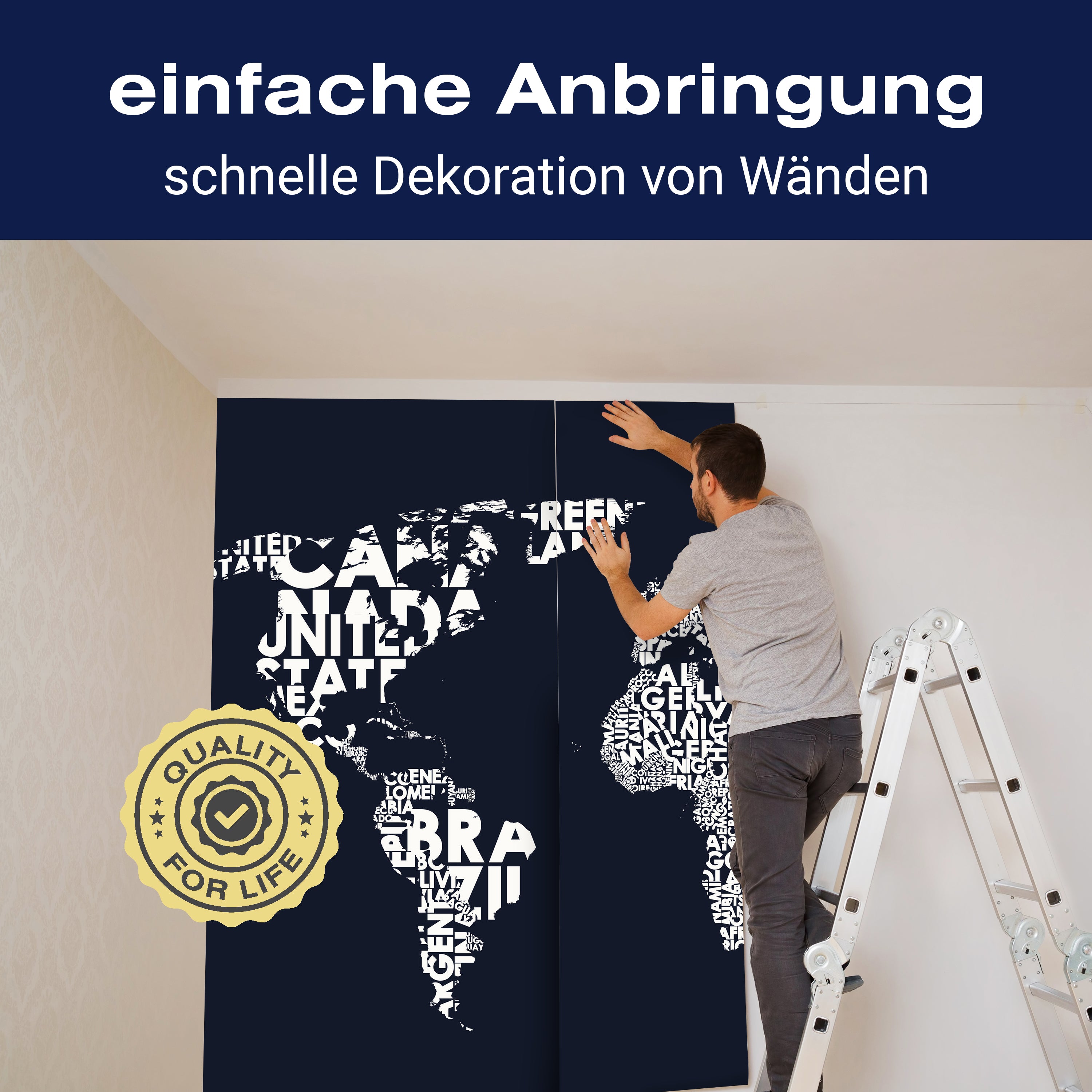 Fototapete Weltkarte weiß blau M6656 - Bild 3 Fototapete Weltkarte weiß blau M6656 - Bild 3