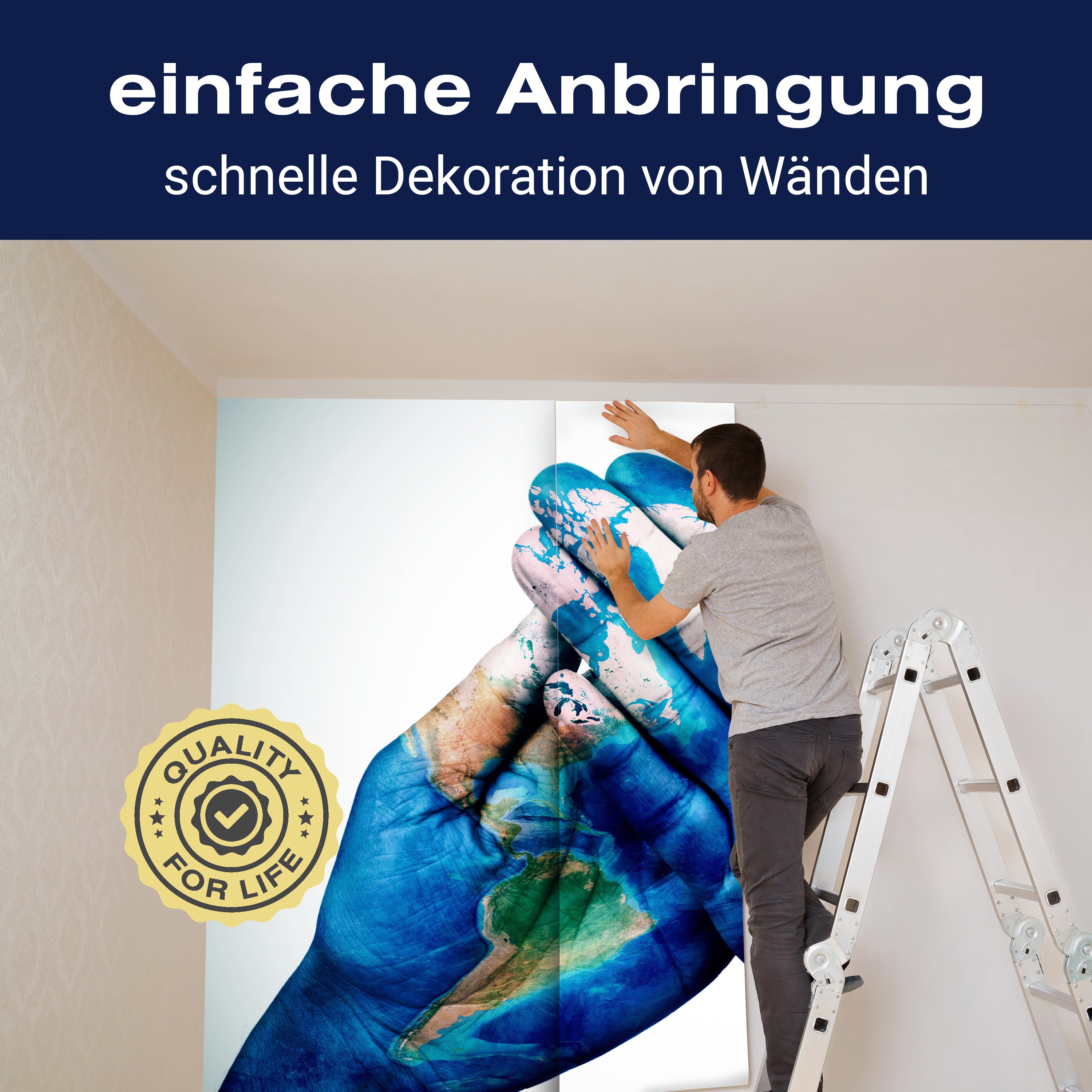 Fototapete Hände Erde Weltkarte M6687 - Bild 3 Fototapete Hände Erde Weltkarte M6687 - Bild 3