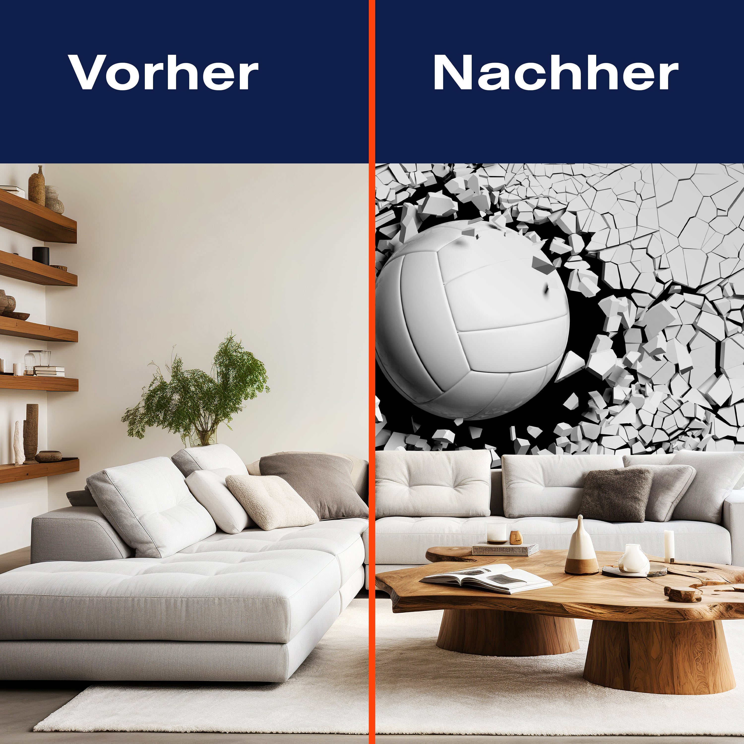 Fototapete 3D Optik Ball Wanddurchbruch M6700 - Bild 9 Fototapete 3D Optik Ball Wanddurchbruch M6700 - Bild 9