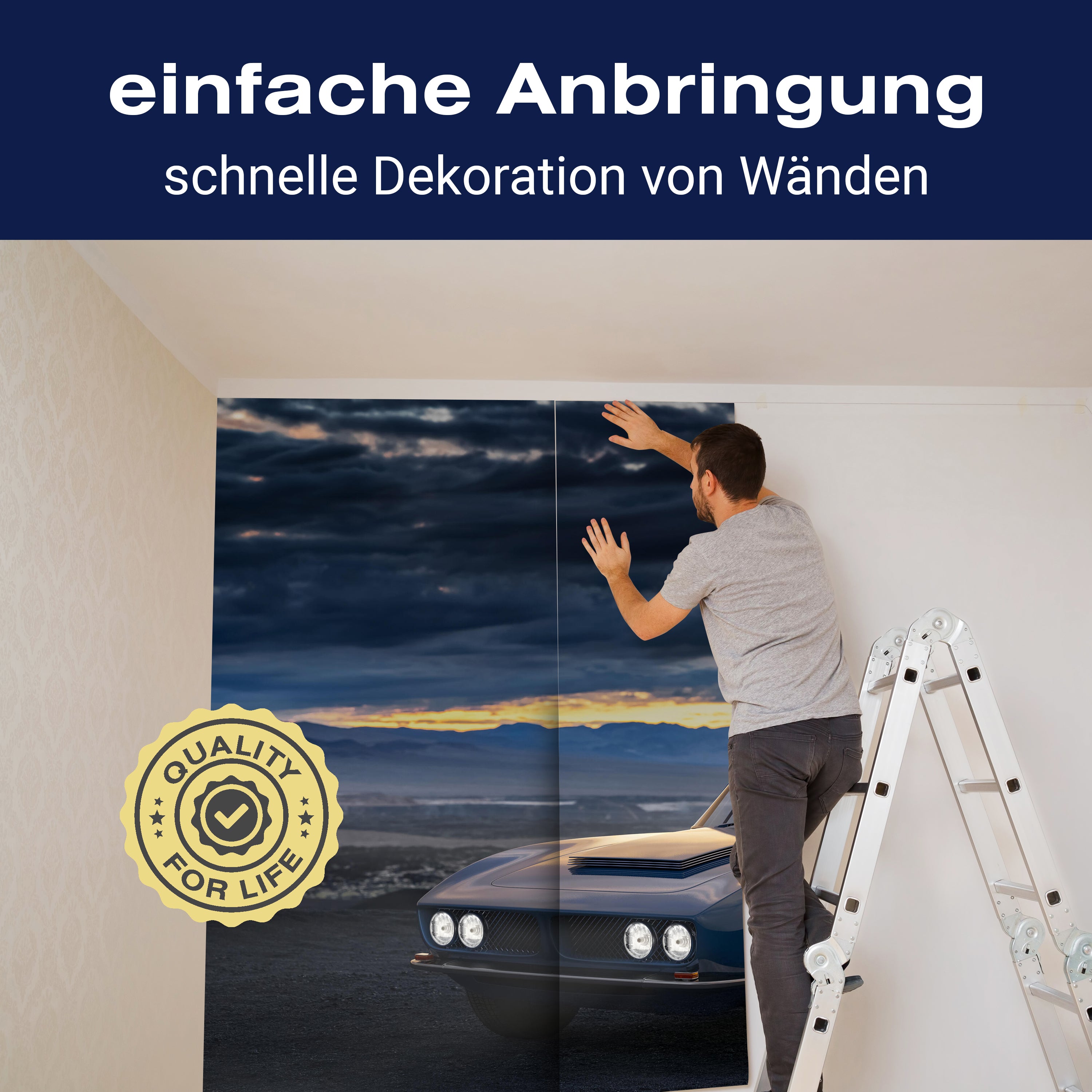 Fototapete Auto blau Straße M6703 - Bild 3 Fototapete Auto blau Straße M6703 - Bild 3