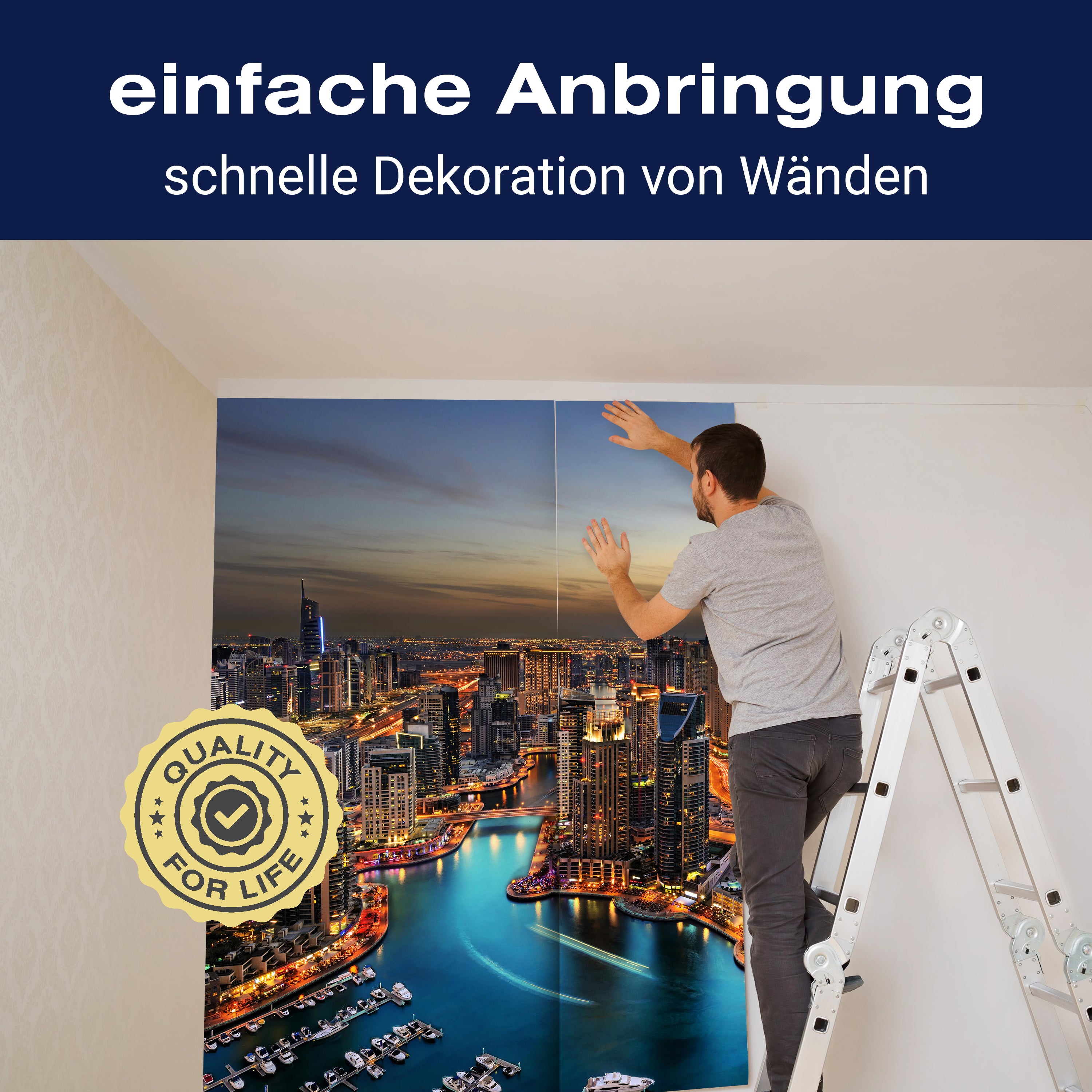 Fototapete Skyline Dubai Nacht Hafen M6709 - Bild 3 Fototapete Skyline Dubai Nacht Hafen M6709 - Bild 3