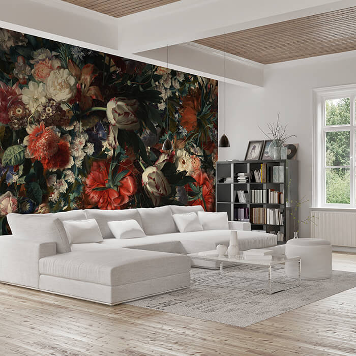 Fototapete Vintage Blüten bunt M6718 - Bild 1 Fototapete Vintage Blüten bunt M6718 - Bild 1