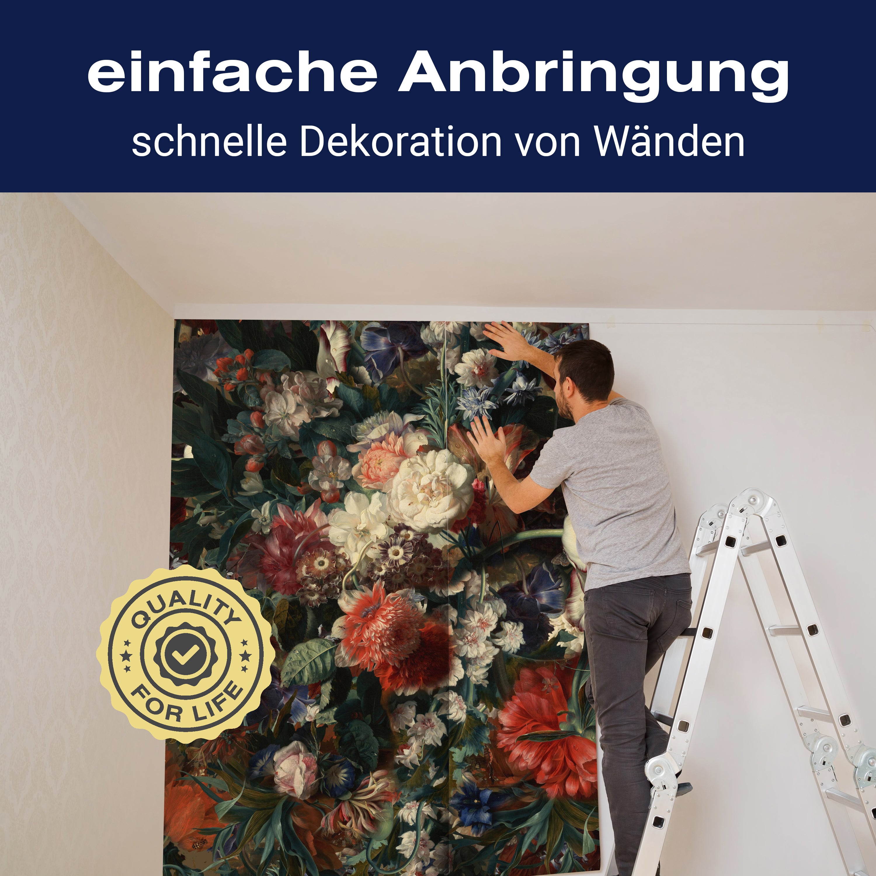 Fototapete Vintage Blüten bunt M6718 - Bild 3 Fototapete Vintage Blüten bunt M6718 - Bild 3