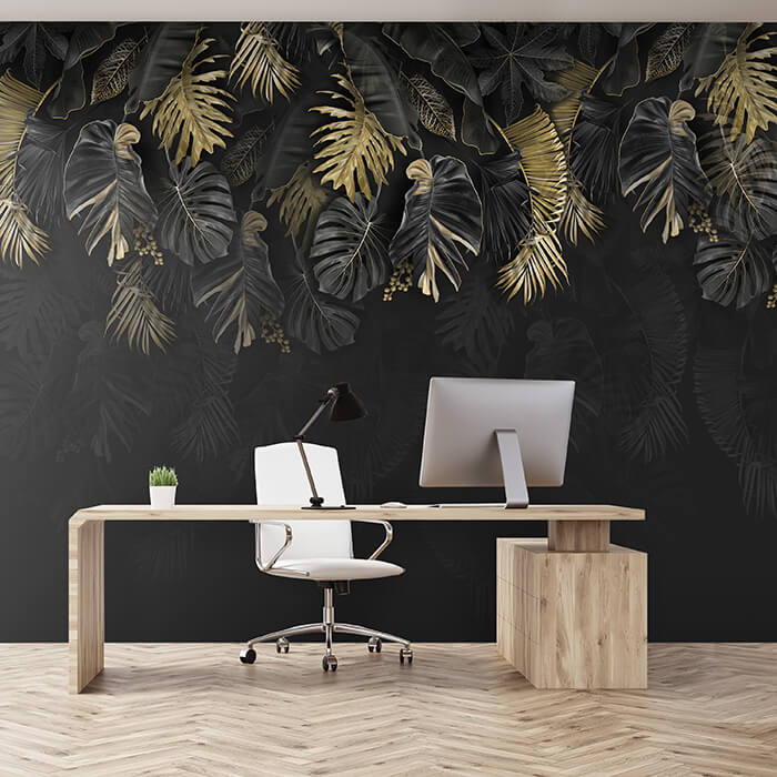 Fototapete Blätter Vintage grau M6720 - Bild 1 Fototapete Blätter Vintage grau M6720 - Bild 1