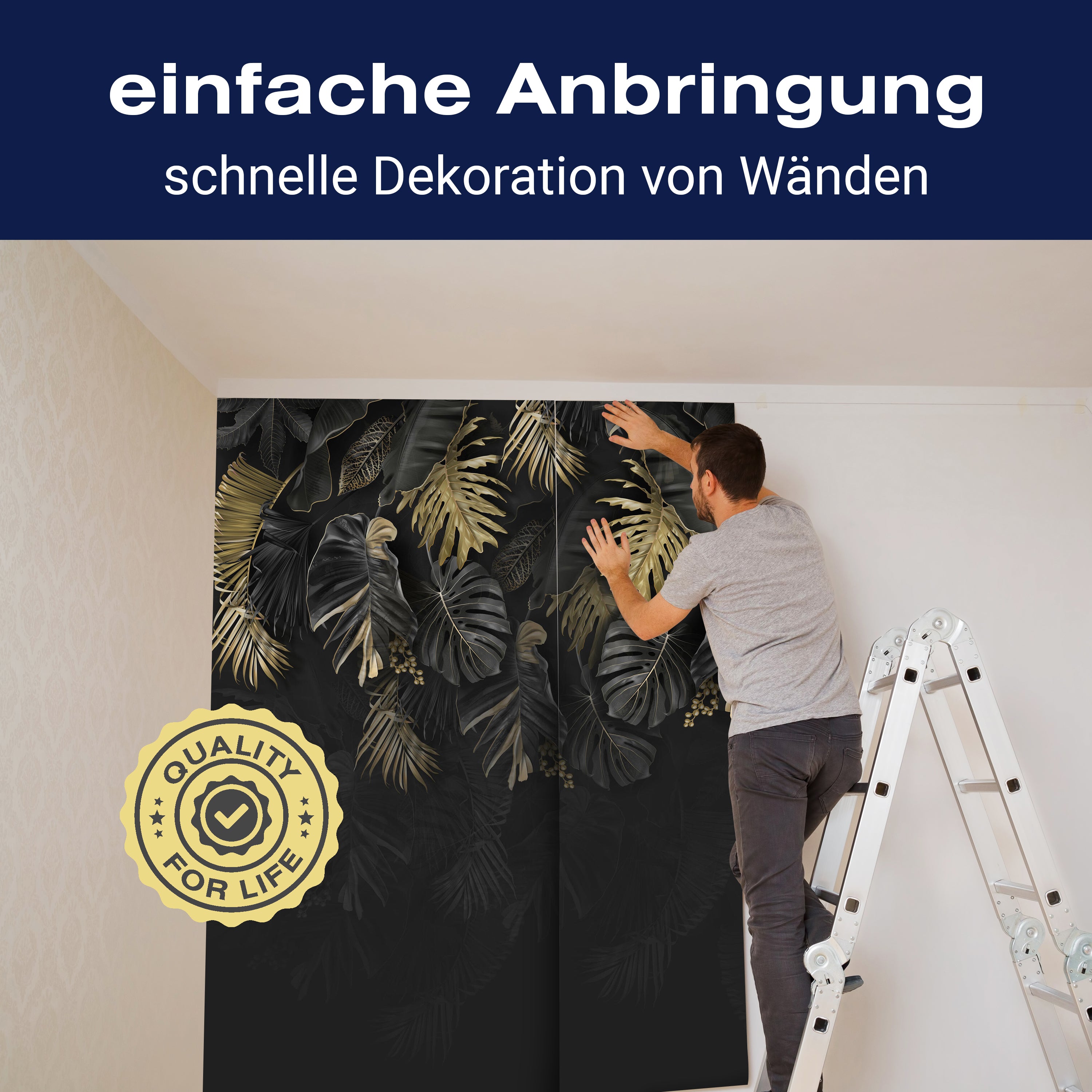 Fototapete Blätter Vintage grau M6720 - Bild 3 Fototapete Blätter Vintage grau M6720 - Bild 3