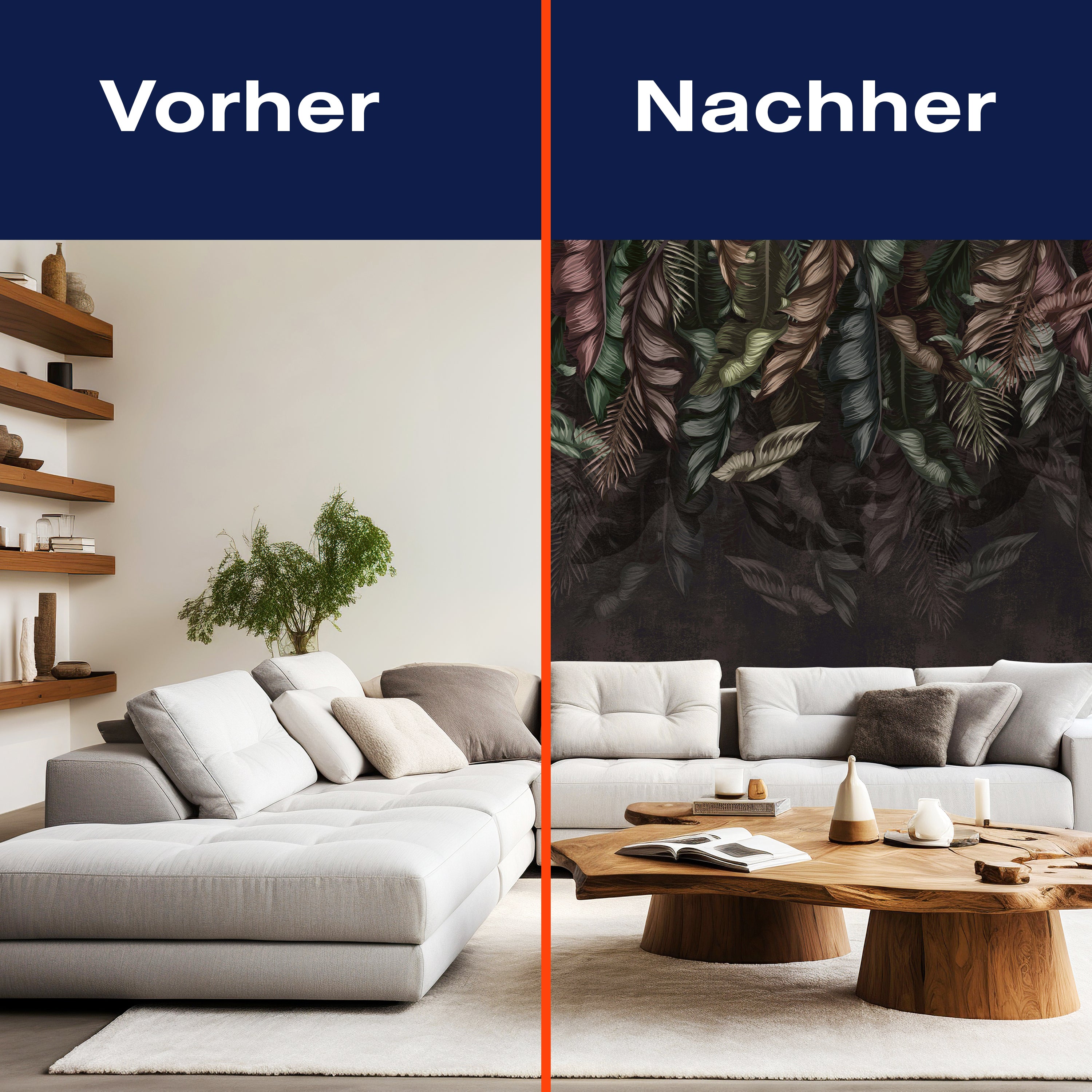 Fototapete Blätter Vintage dunkelgrau bunt M6722 - Bild 9 Fototapete Blätter Vintage dunkelgrau bunt M6722 - Bild 9